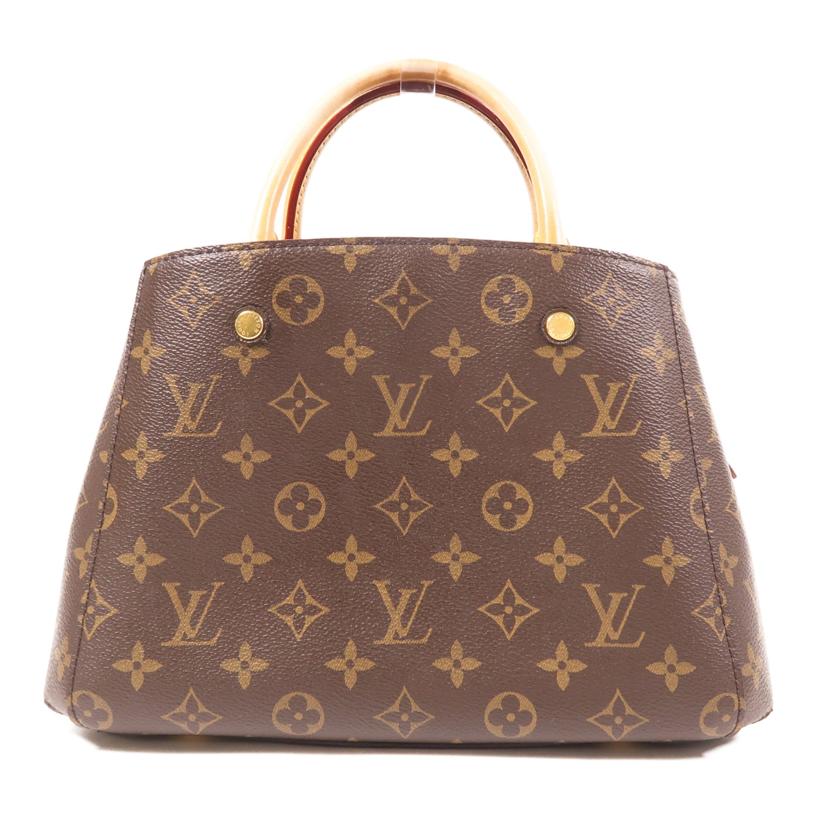 LOUIS VUITTON Monogram Montaigne BB金扣手挽肩背兩用袋棕色