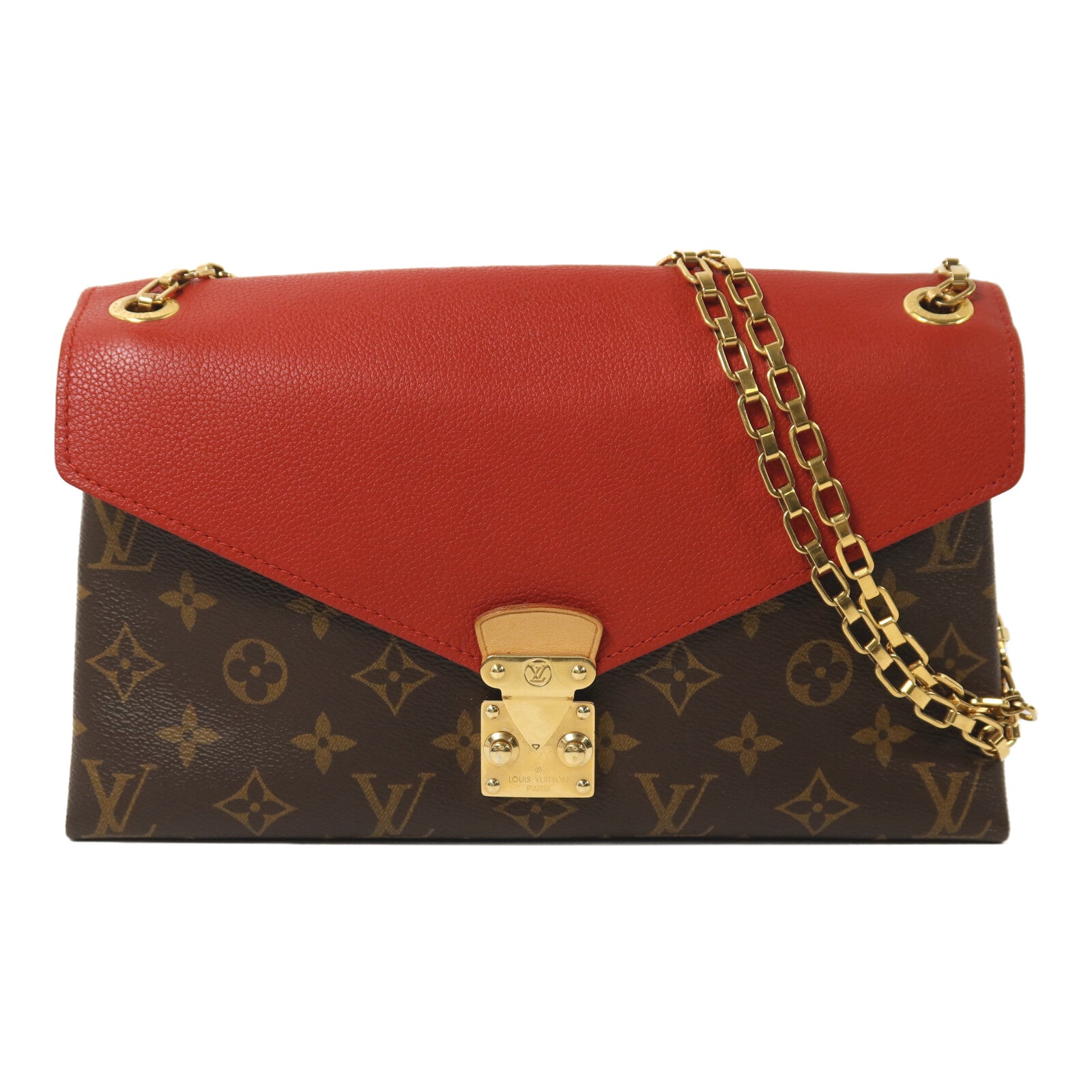 LOUIS VUITTON Monogram Pallas Chain Bag金扣鏈帶肩背袋