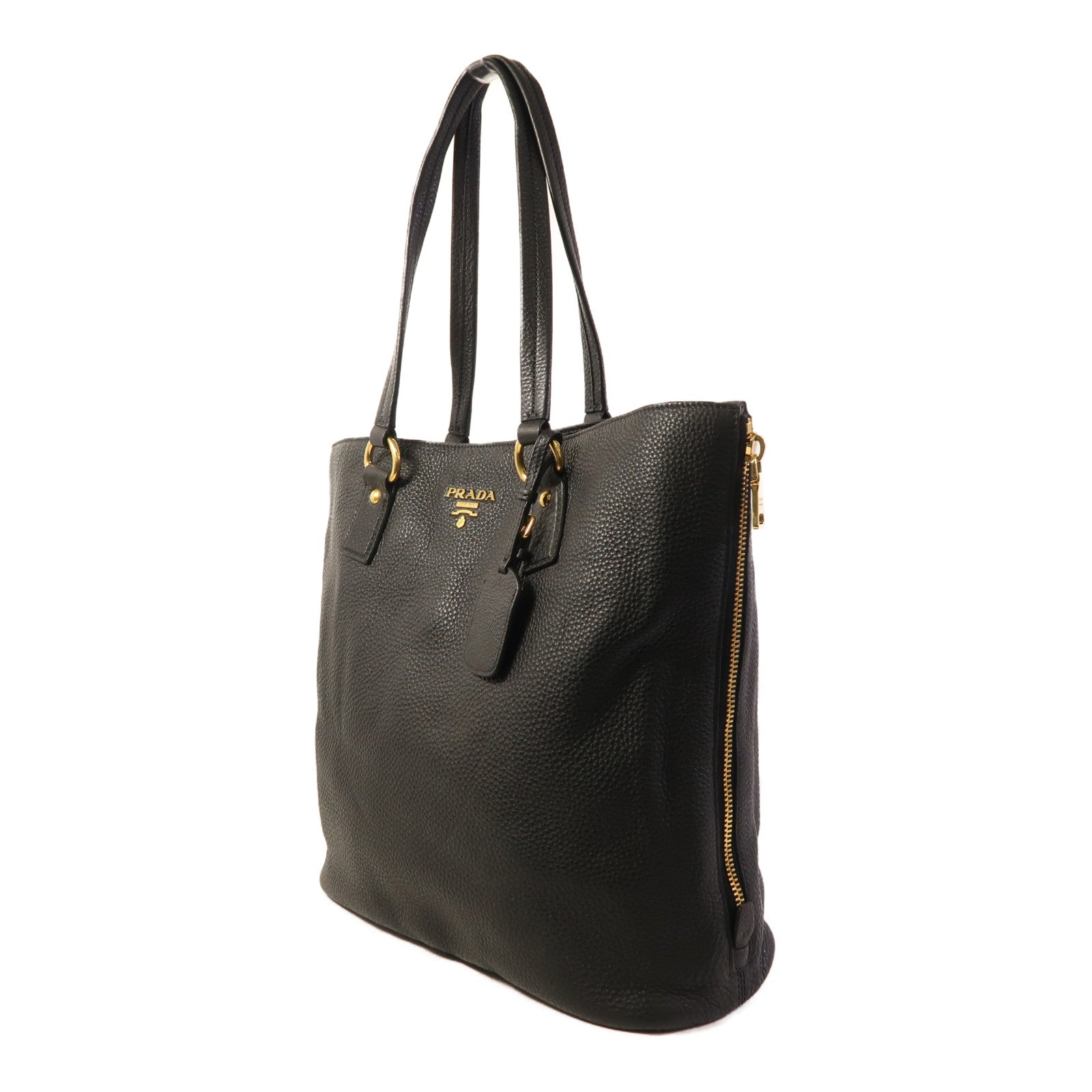 PRADA 牛皮皮革Tote Bag金扣肩背袋