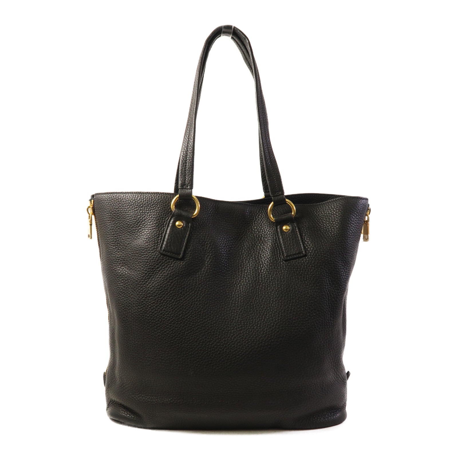 PRADA 牛皮皮革Tote Bag金扣肩背袋