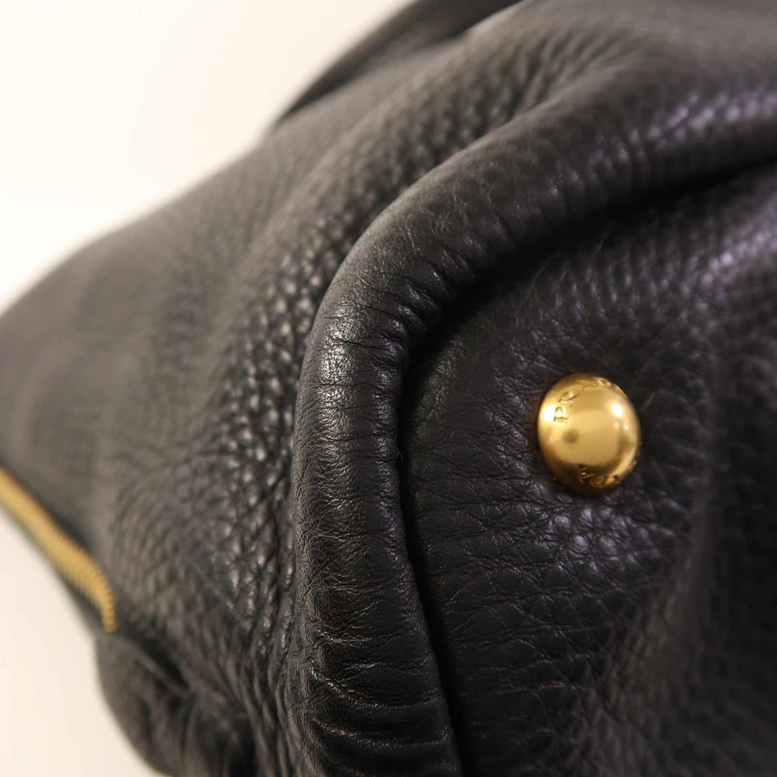 PRADA 牛皮皮革Tote Bag金扣肩背袋