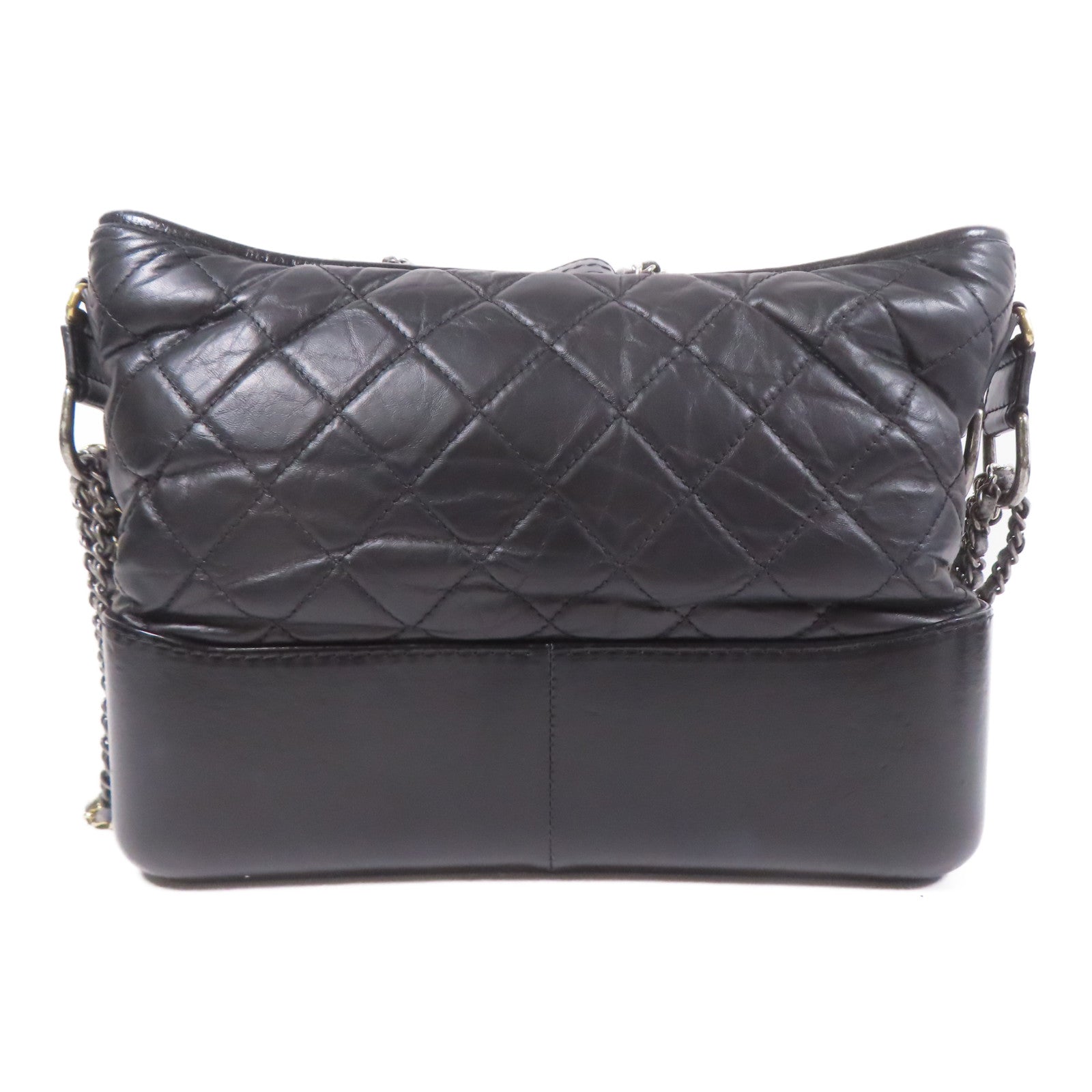 CHANEL CC Gabrielle Shoulder Bag Calfskin Leather Black