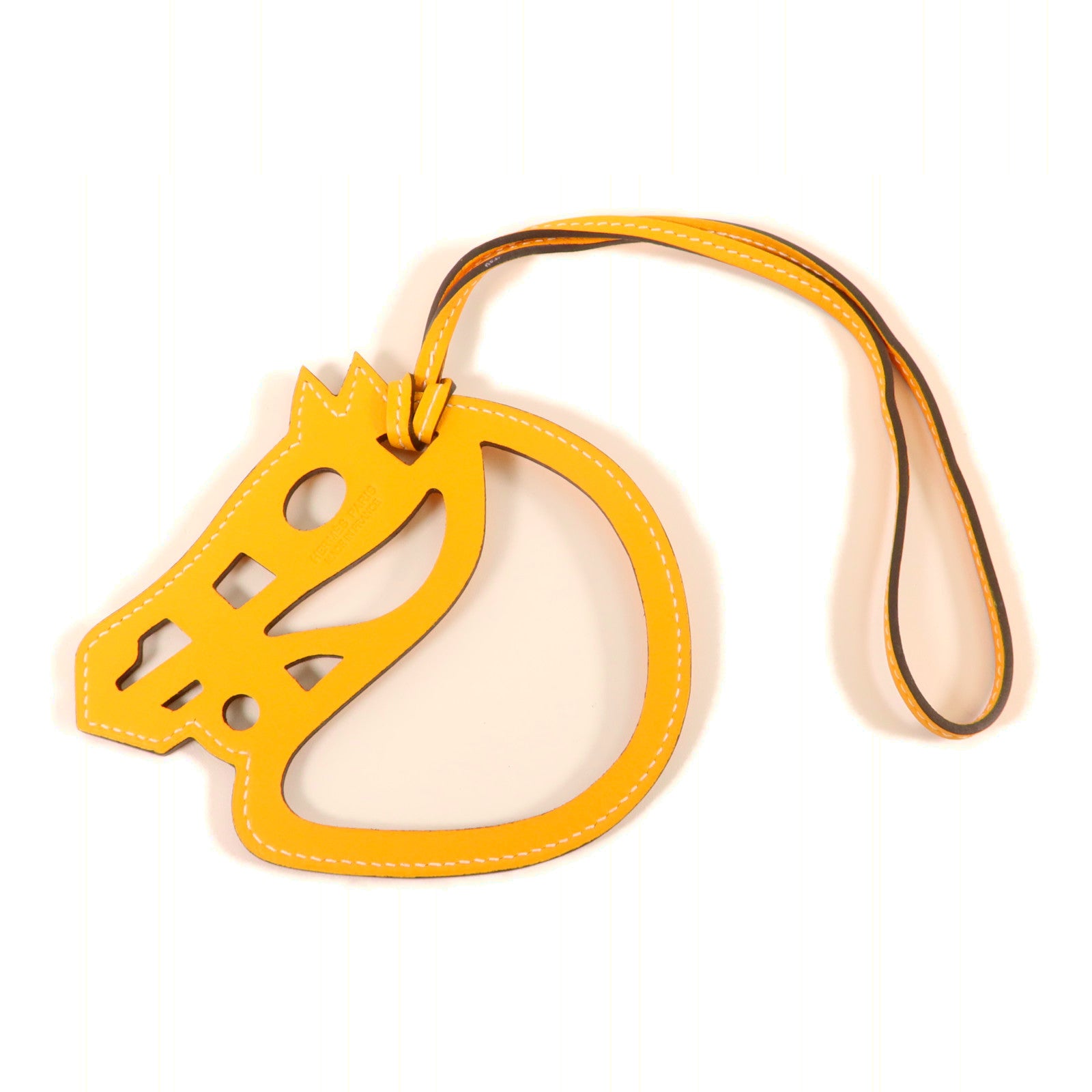 HERMES Swift皮革Paddock Cheval Charm掛飾Jaune Ambre