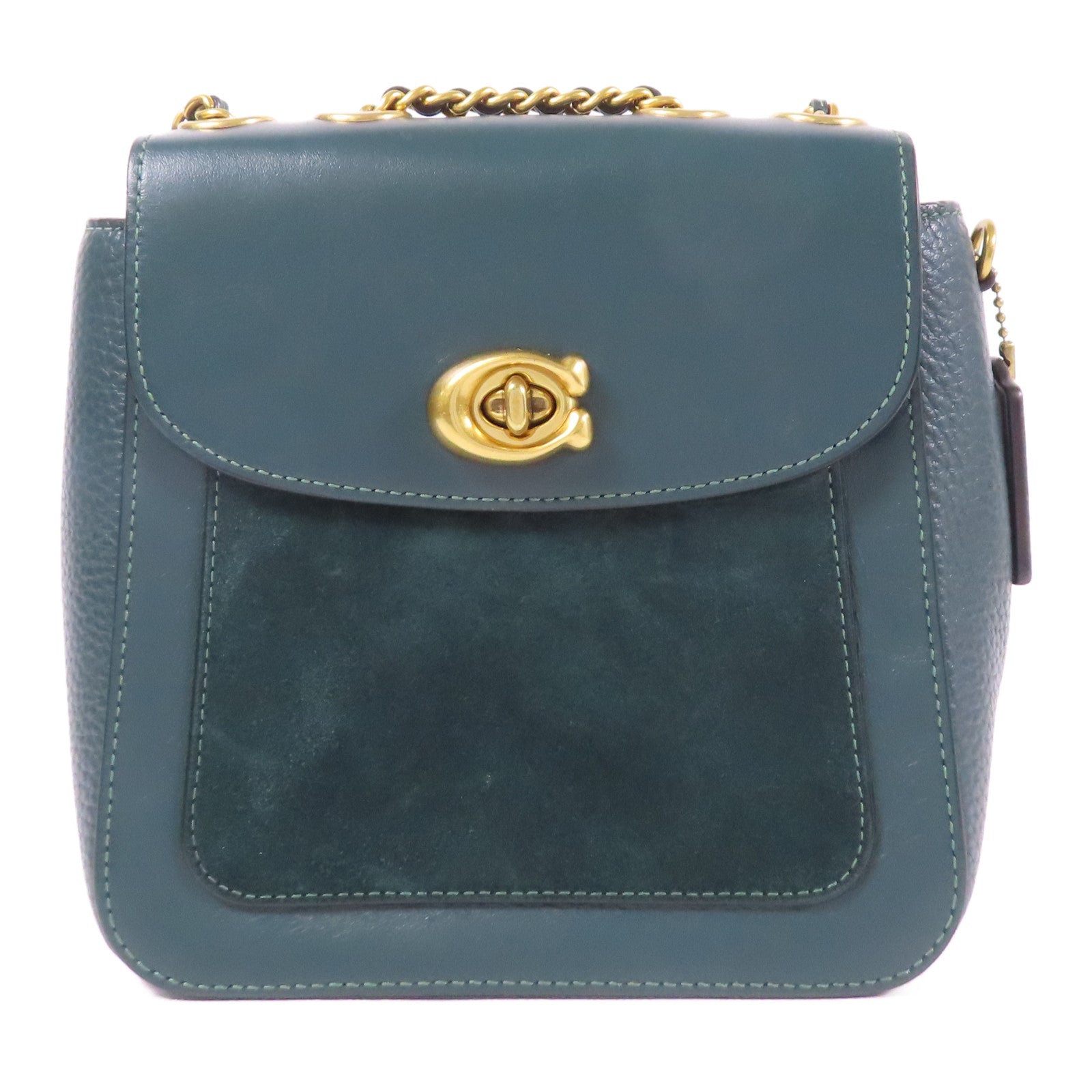 COACH 牛皮皮革Backpack金扣背包