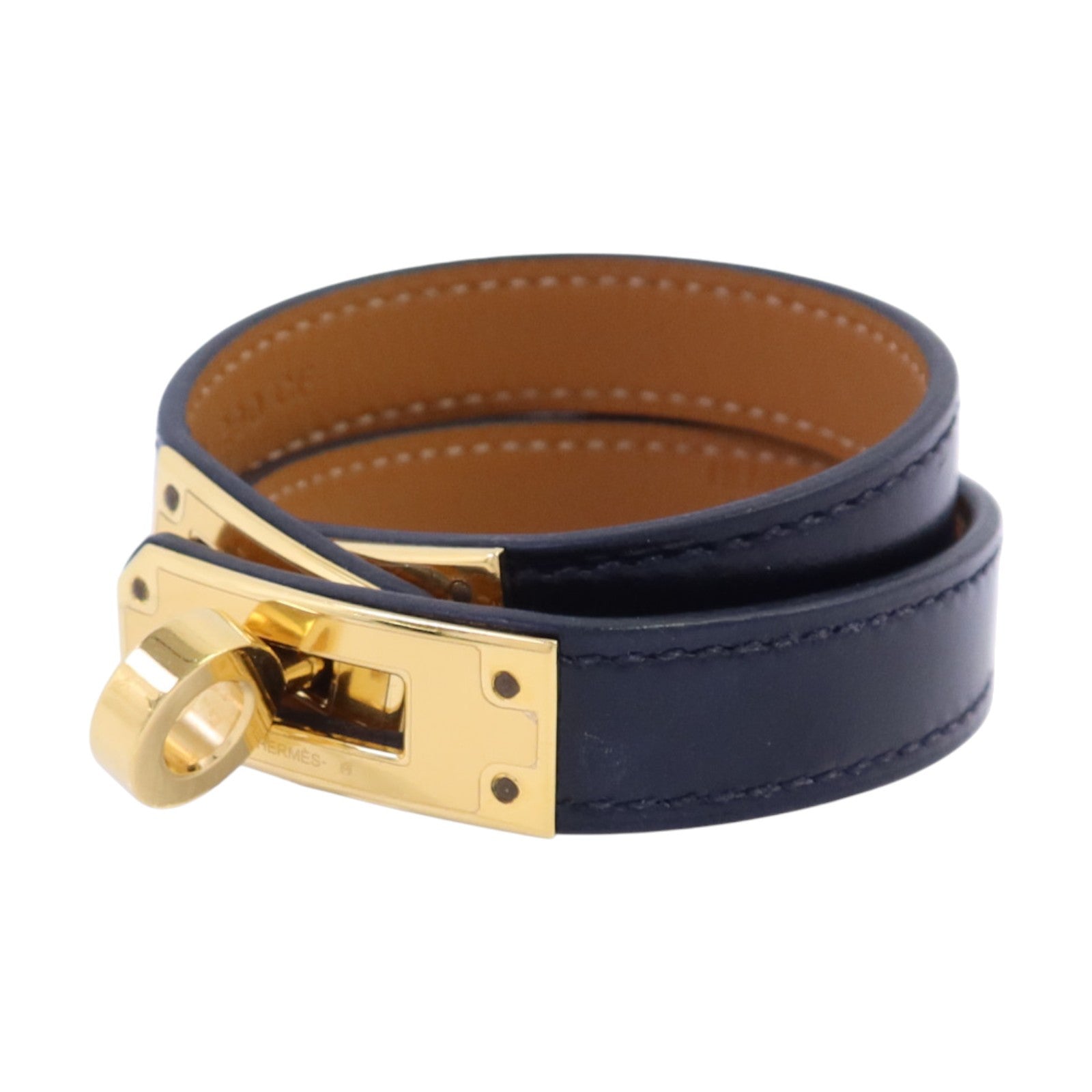 HERMES 【激減優惠】Swift皮革Kelly Double Tour Bracelet金扣手鏈