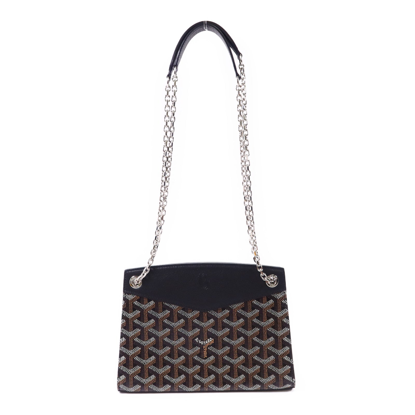 GOYARD 帆布Mini Rouette Souple Bag銀扣鏈帶肩背袋