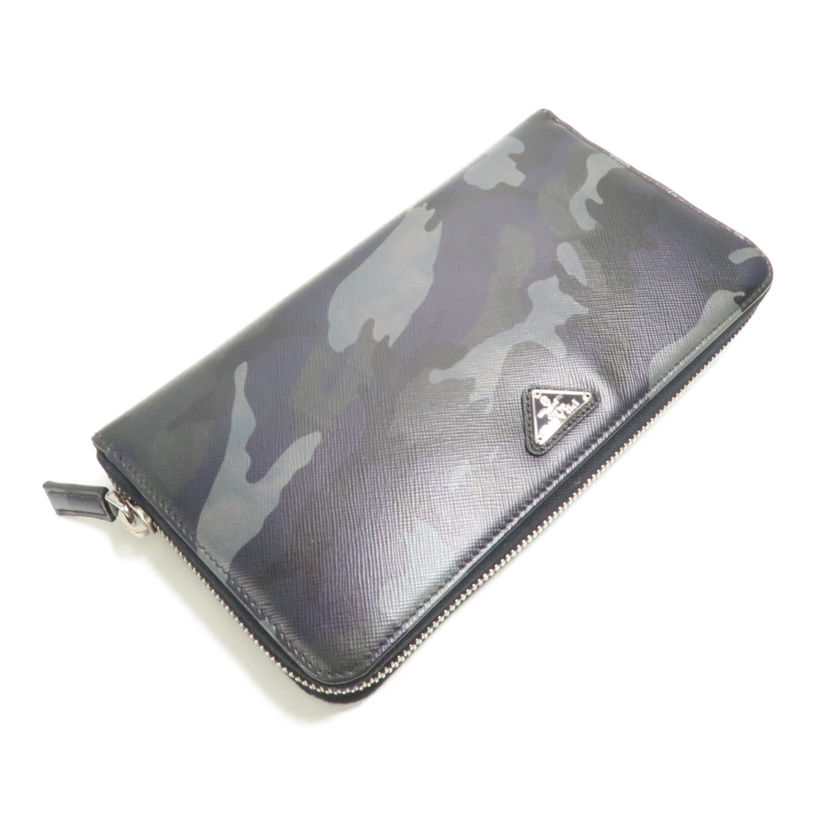 PRADA 牛皮皮革Long Wallet銀扣長錢包