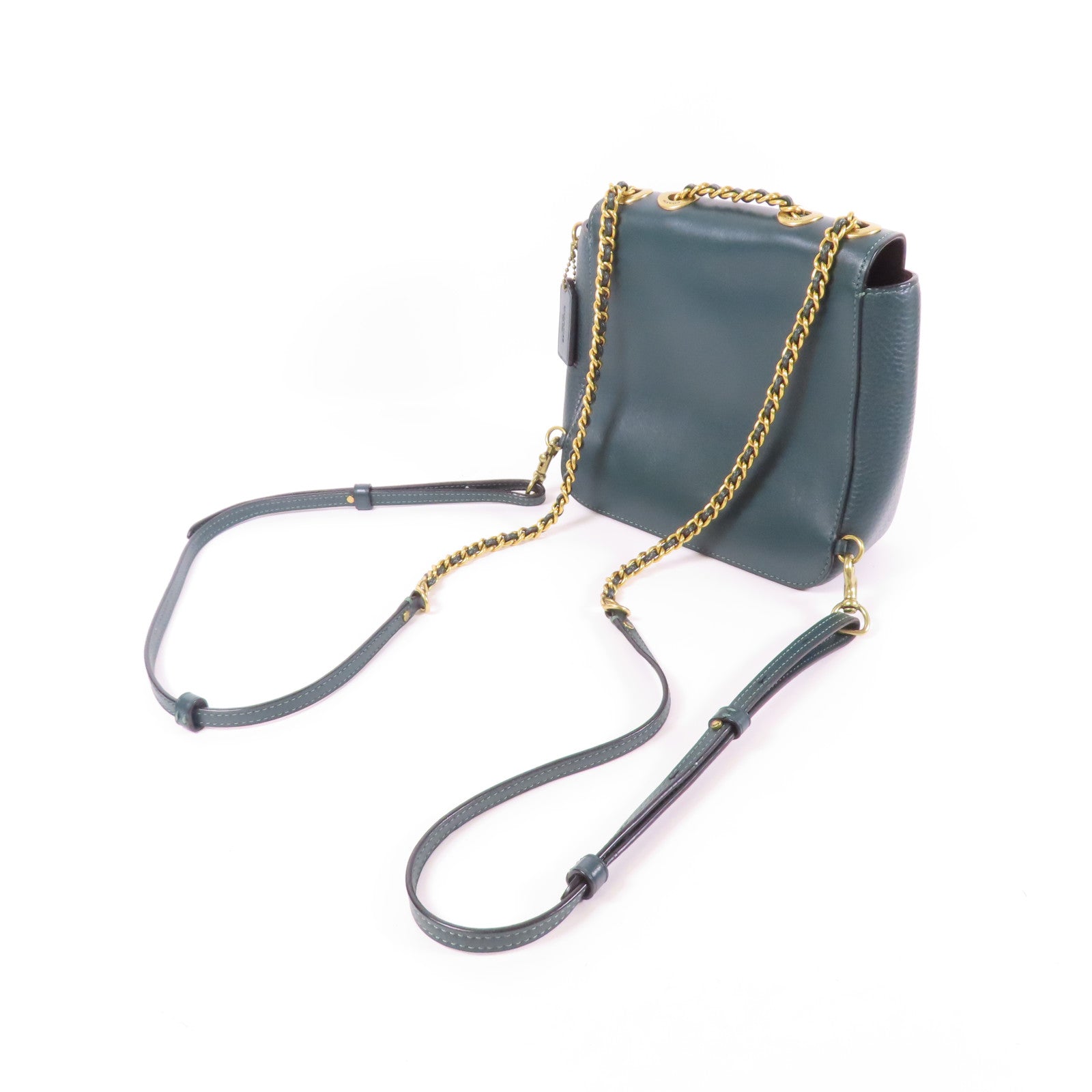 COACH 牛皮皮革Backpack金扣背包