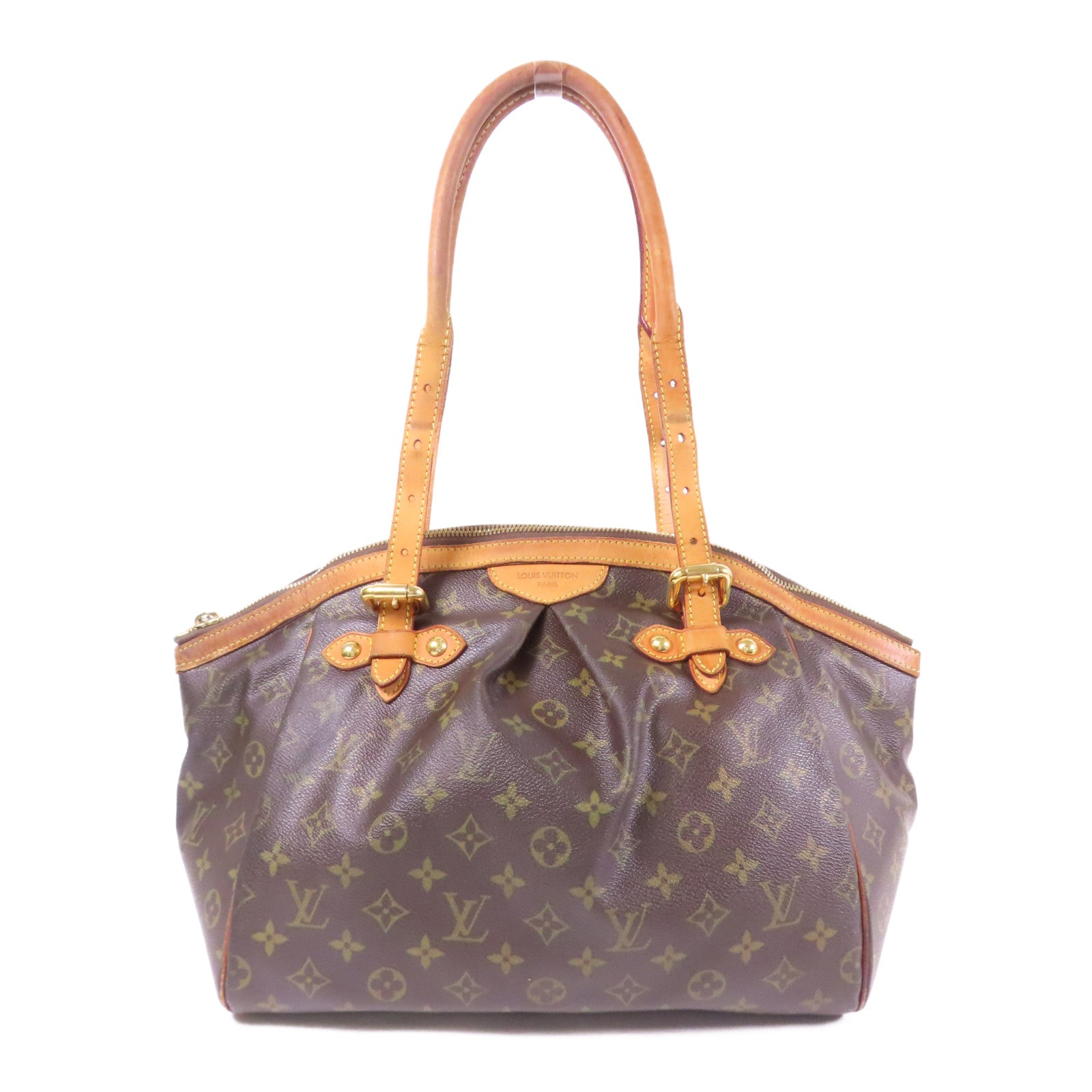 LOUIS VUITTON Monogram Tivoli GM金扣肩背袋棕色