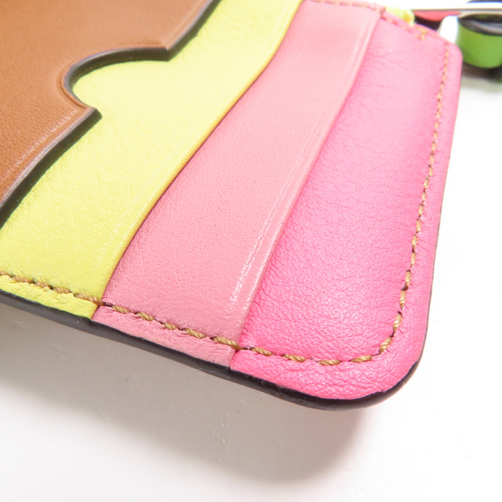 LOEWE 牛皮皮革Card Case銀扣卡片套