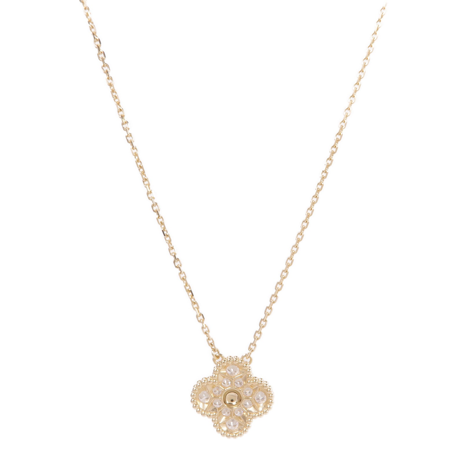 Van Cleef & Arpels 18K黃金Vintage Alhambra鑽石項鍊