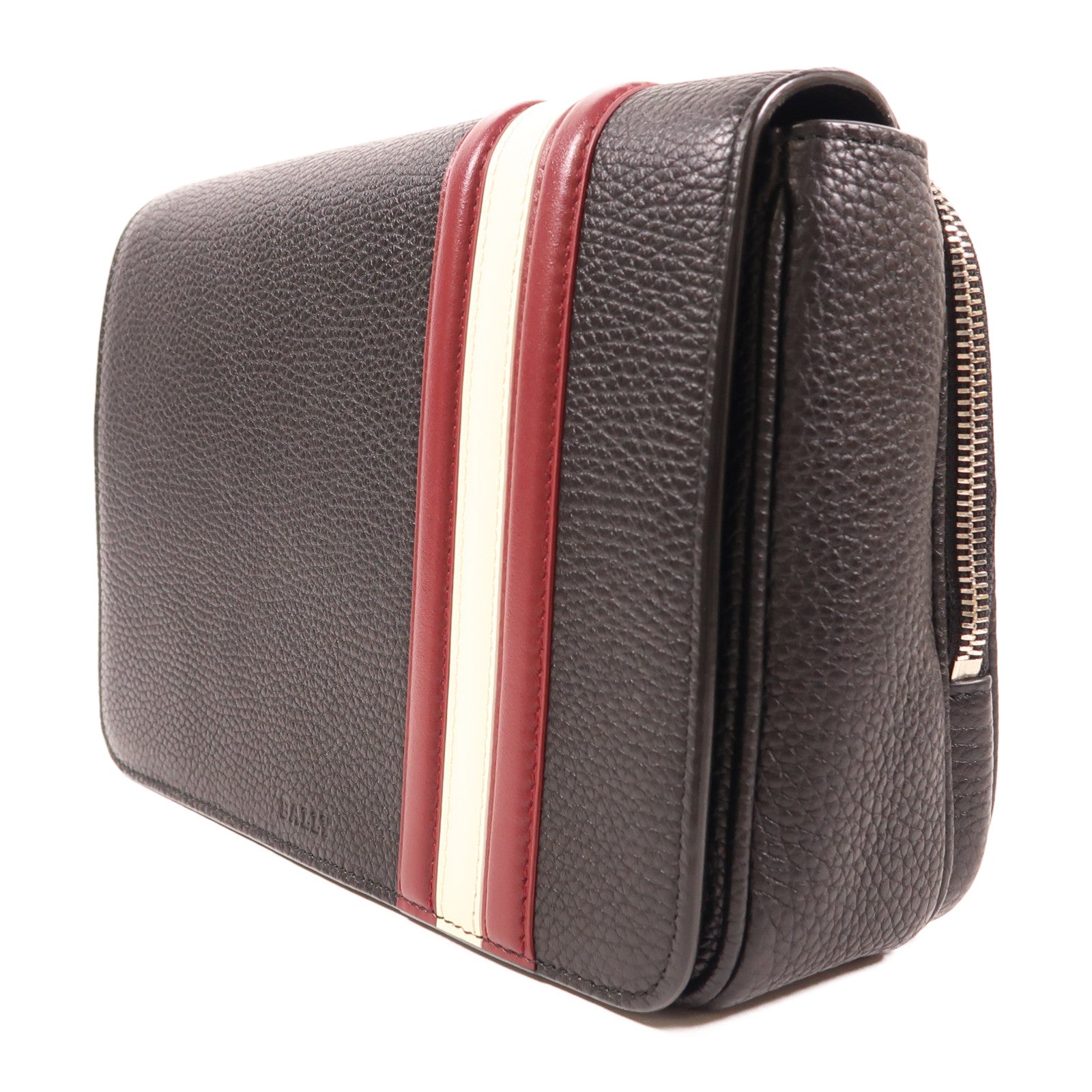 BALLY 牛皮皮革Pouch銀扣手拿包