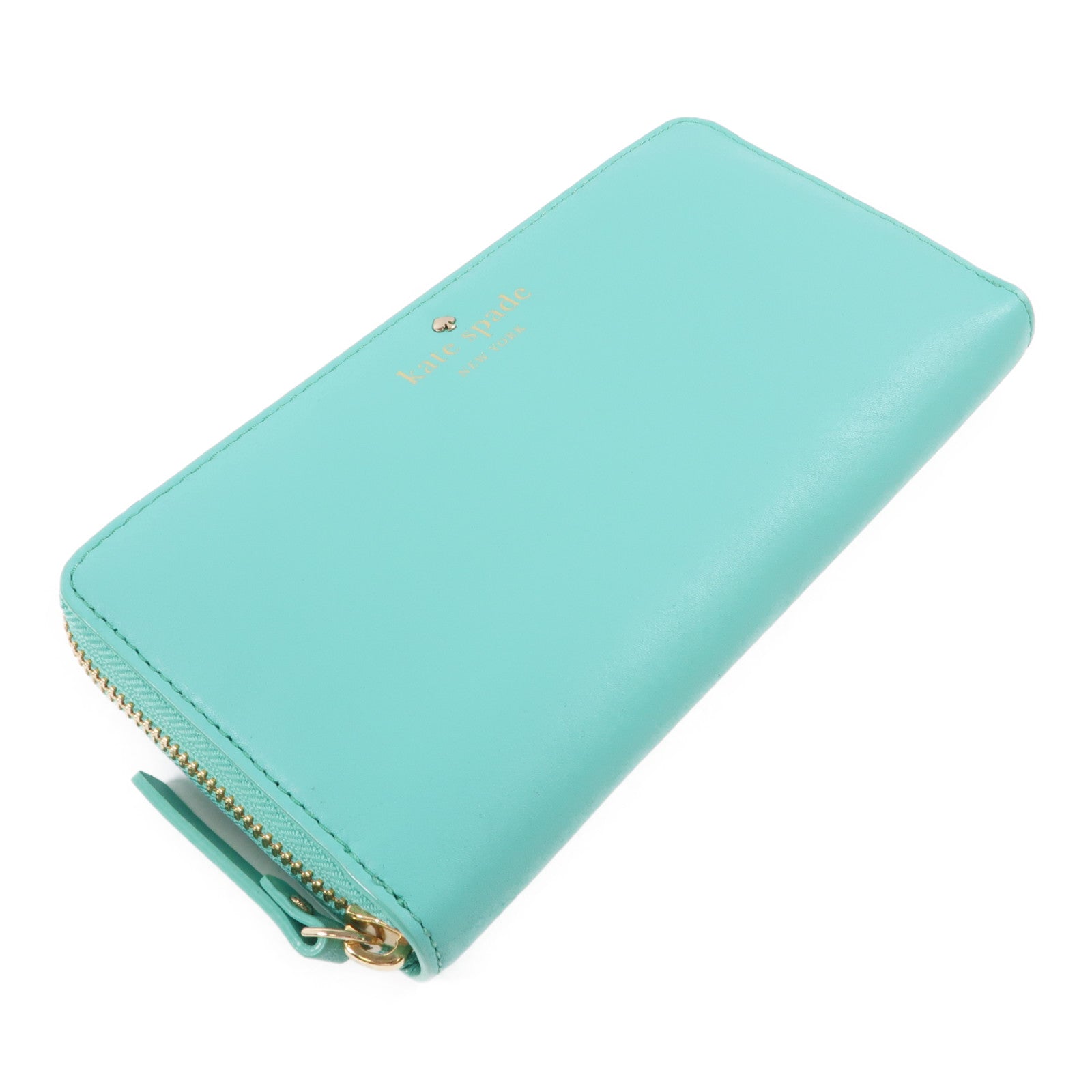 Kate Spade GHW Long Wallet Calfskin Leather Blue