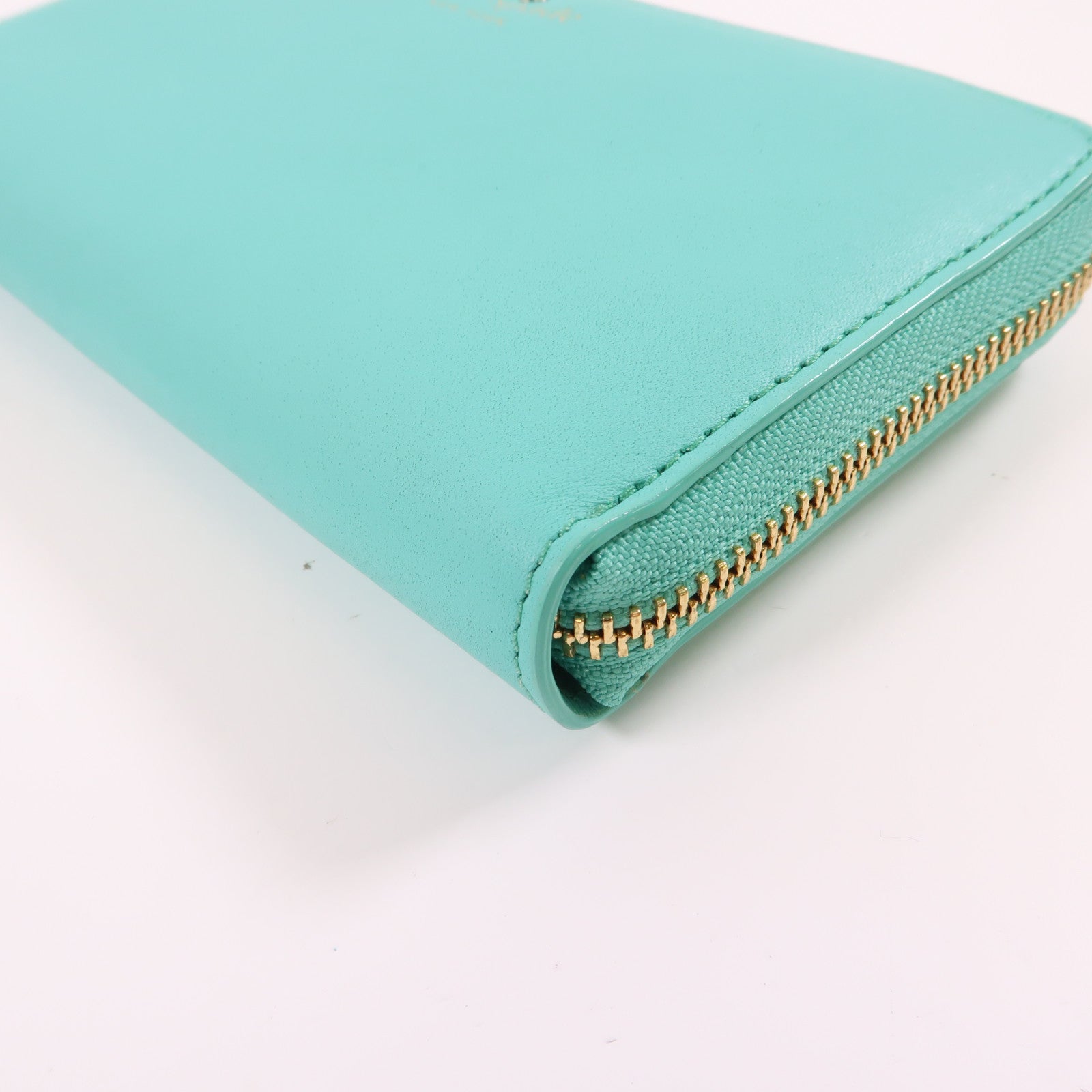 Kate Spade GHW Long Wallet Calfskin Leather Blue