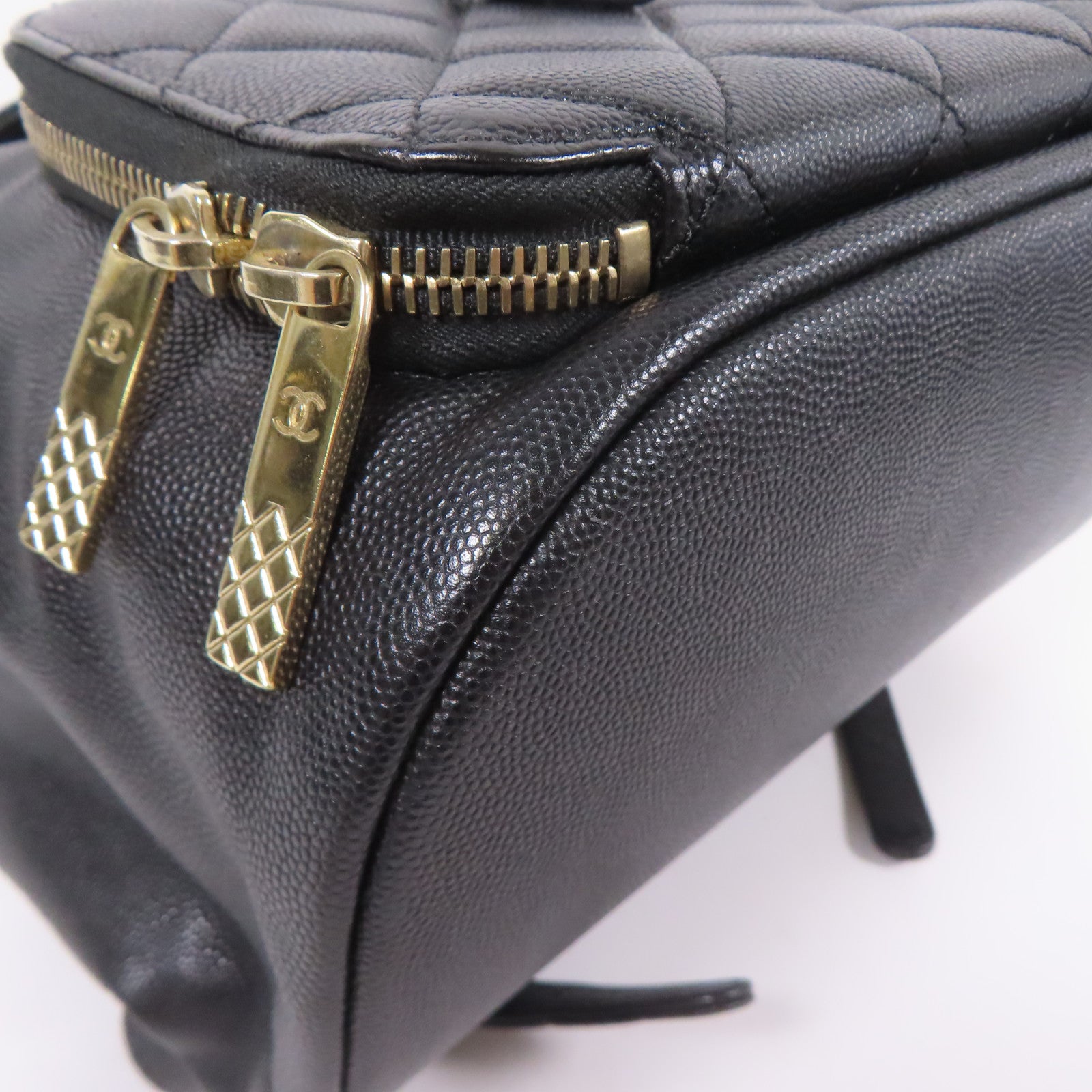 CHANEL CC GHW Backpack Calfskin Leather Black