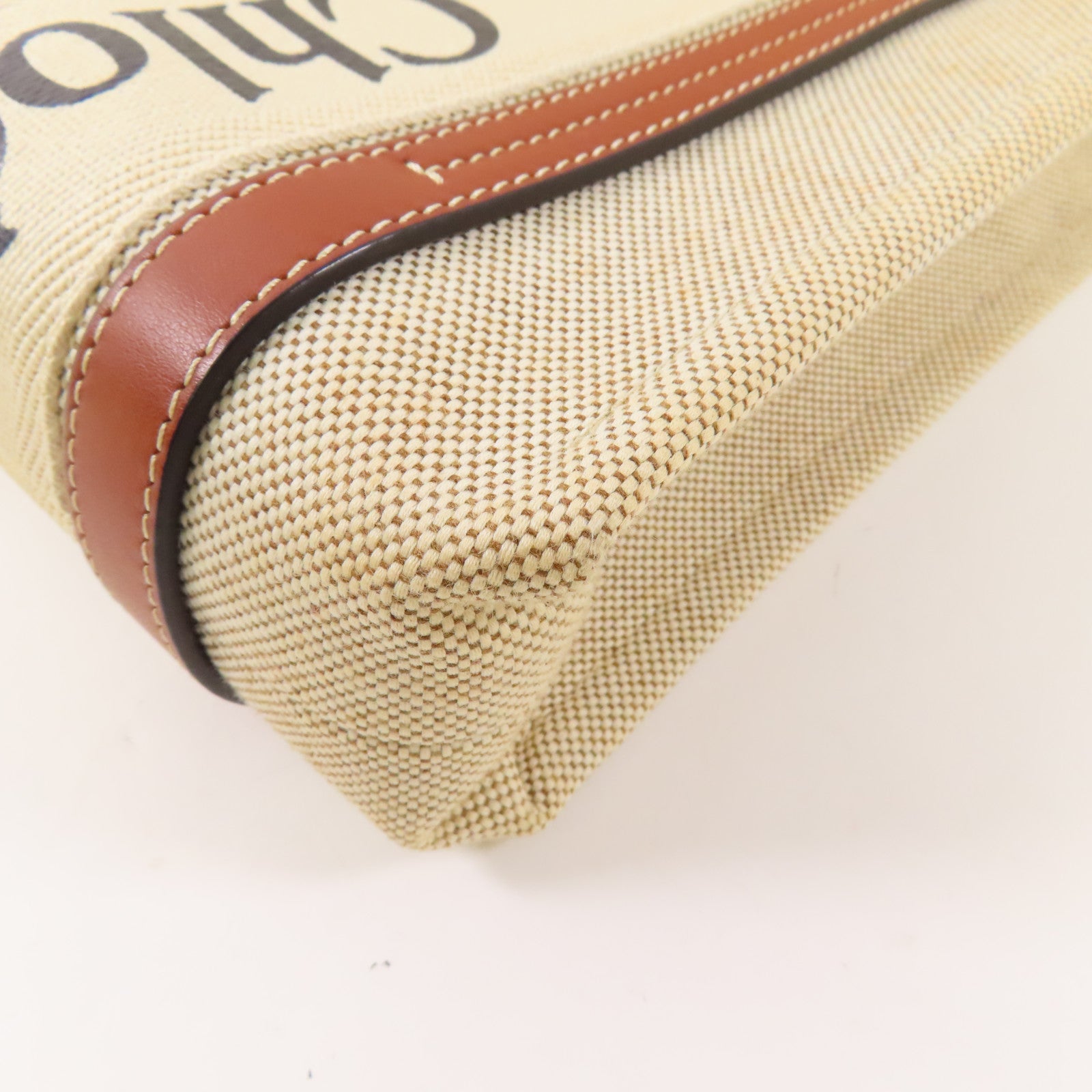 Chloe 帆布Mini Woody手挽袋