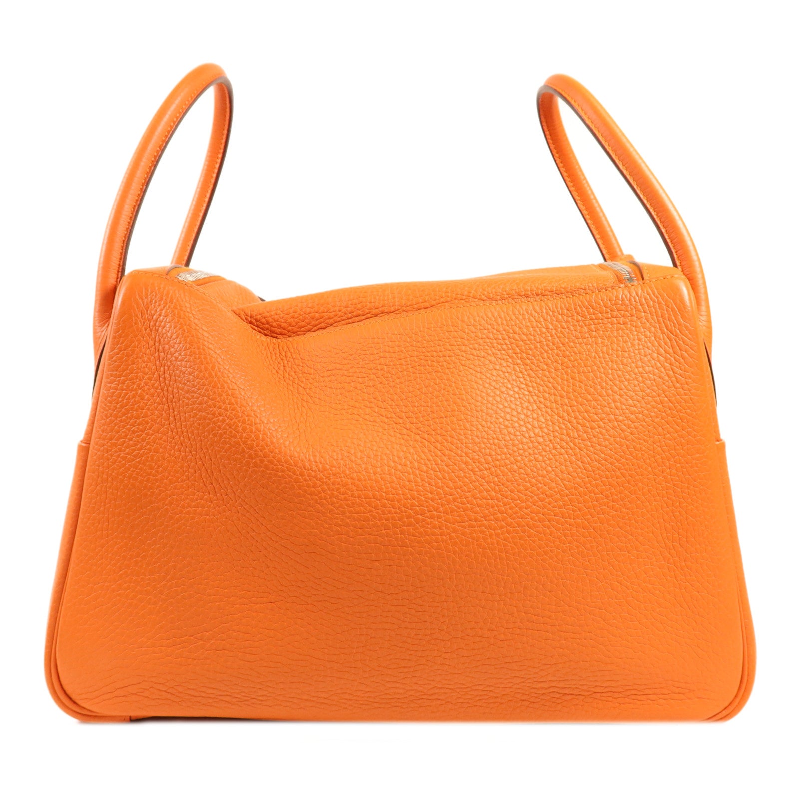 HERMES Clemence皮革Lindy 34銀扣手挽肩背兩用袋Feu