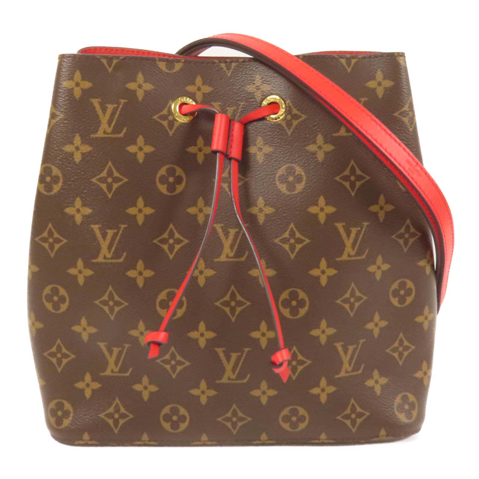 LOUIS VUITTON Monogram Neo Noe Bucket Bag金扣肩背袋Coquelicot