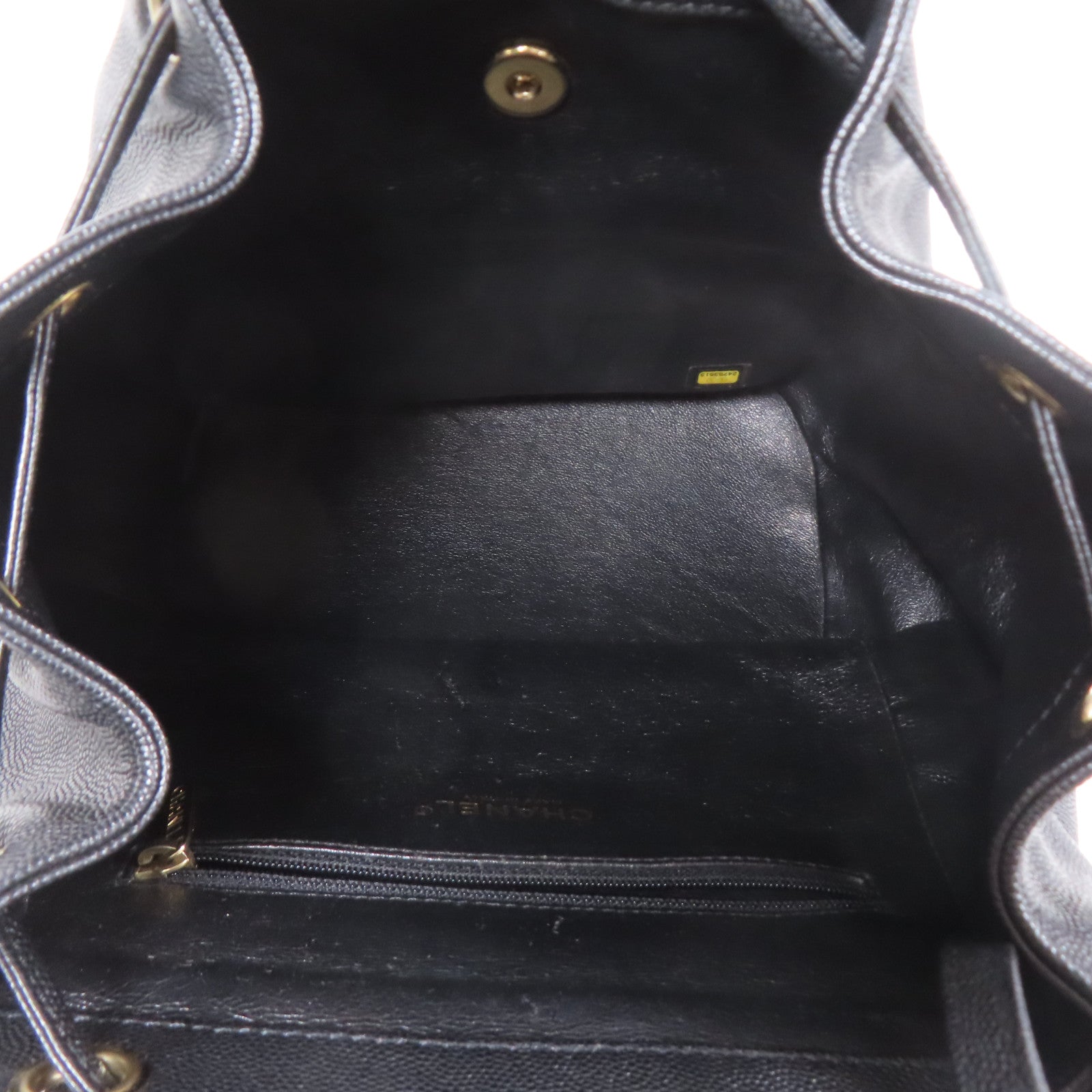 CHANEL CC GHW Backpack Calfskin Leather Black