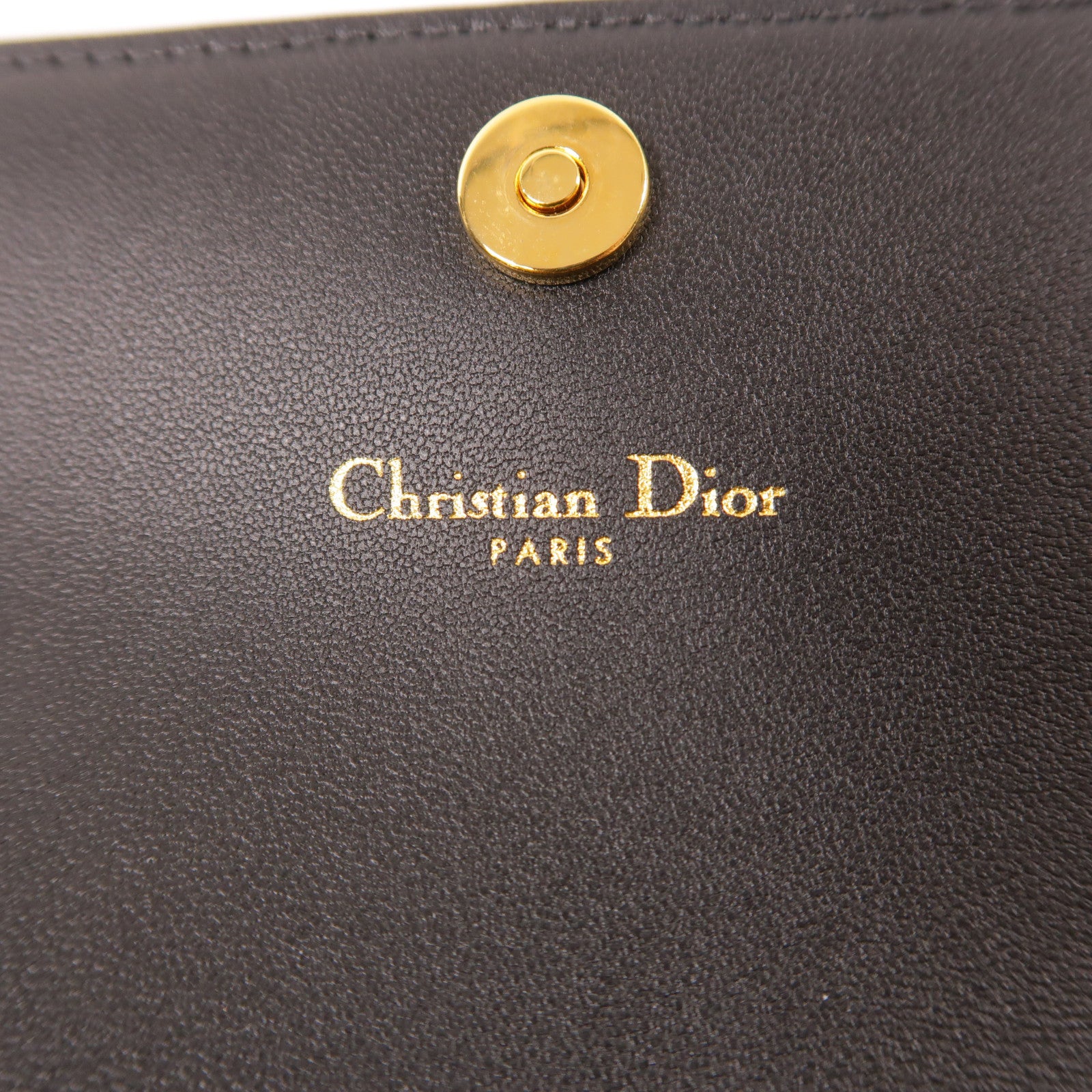 Dior CD GHW Caro Orchid Long Wallet S5039UWHC Calfskin Leather Black