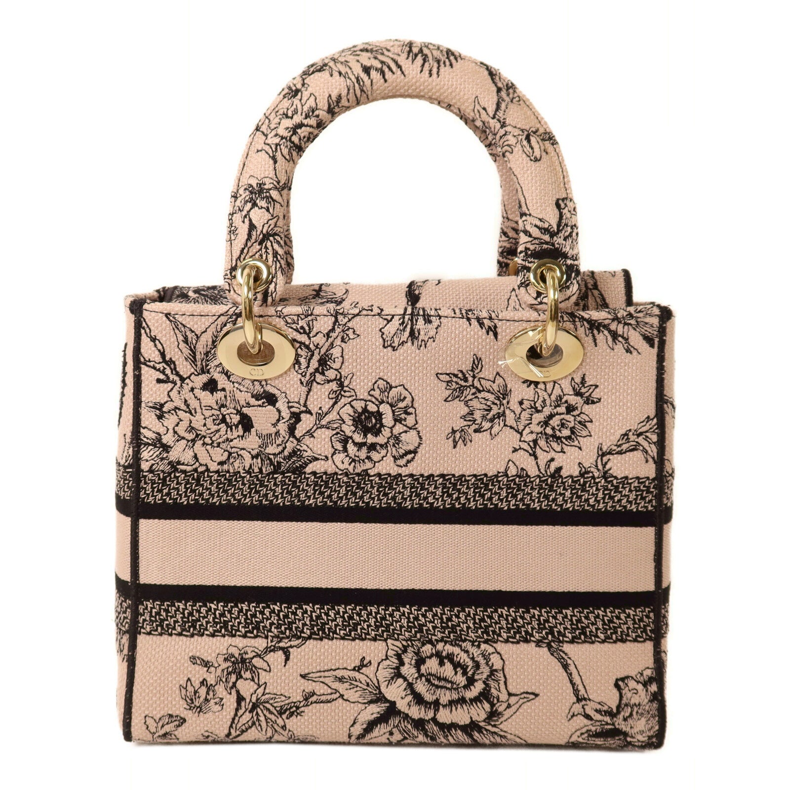 Dior 帆布Lady D-Lite Medium金扣手挽肩背兩用袋