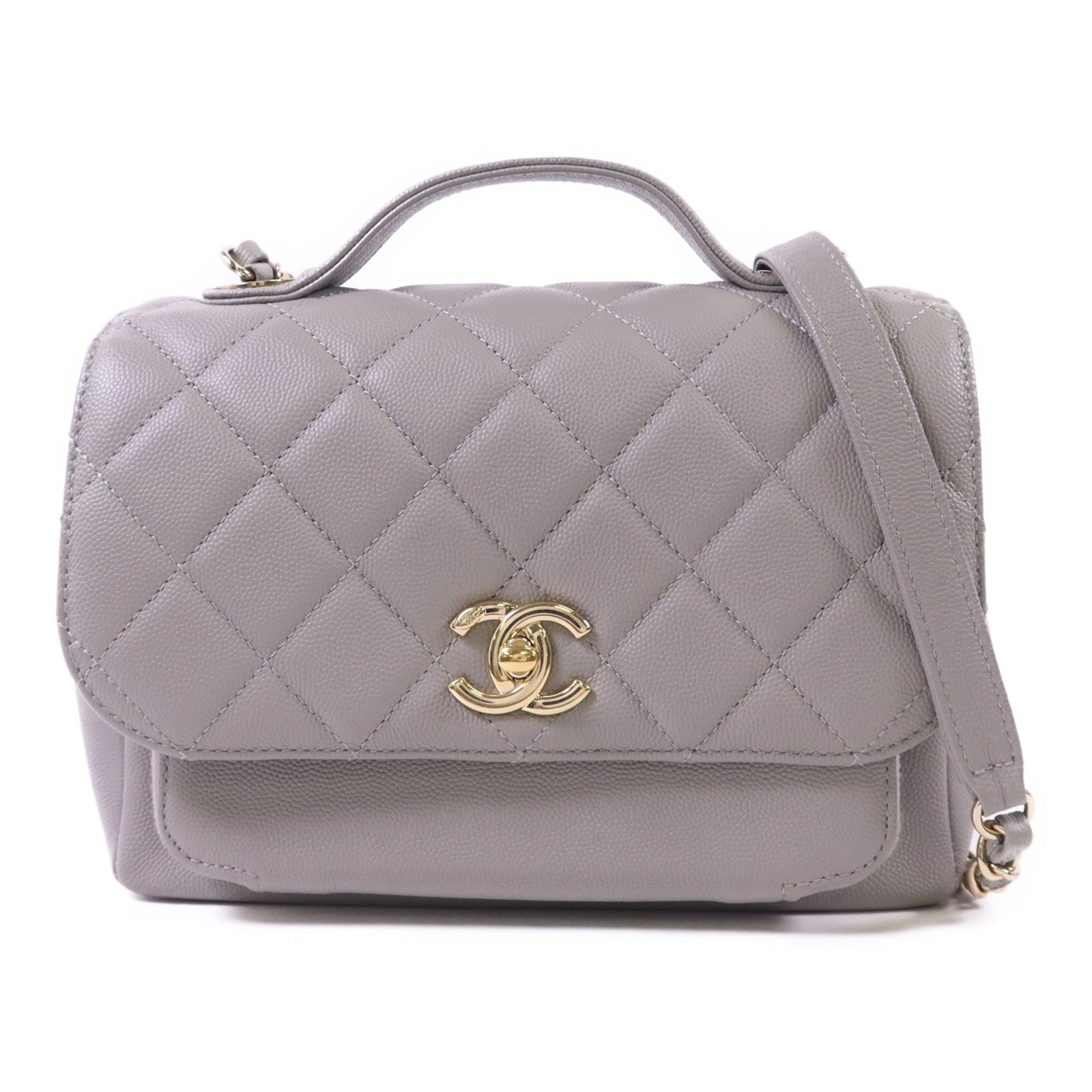 CHANEL 牛皮皮革Business Affinity金扣鏈帶肩背袋