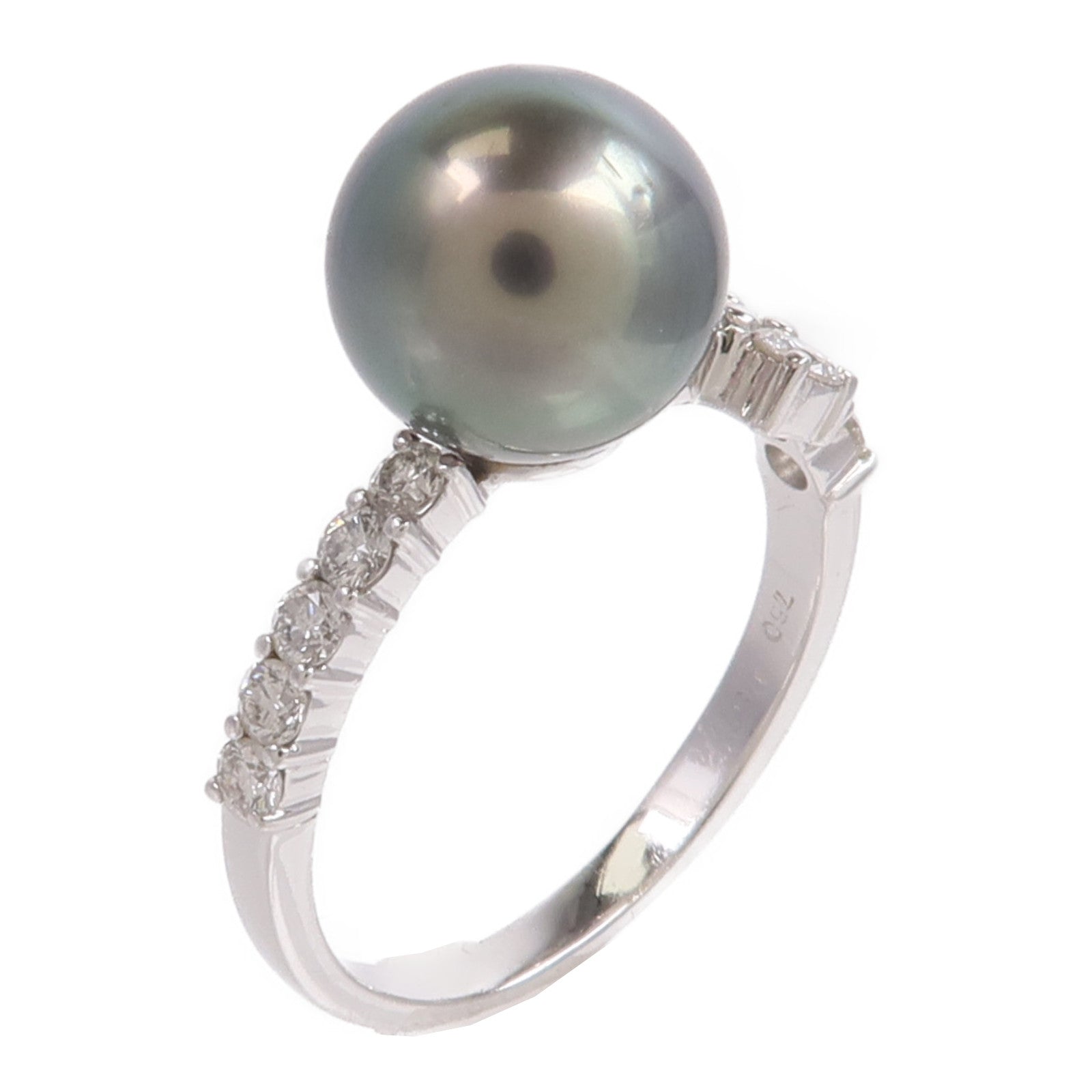 JEWELRY 18K白金Pearl Diamond Ring珍珠鑽石戒指