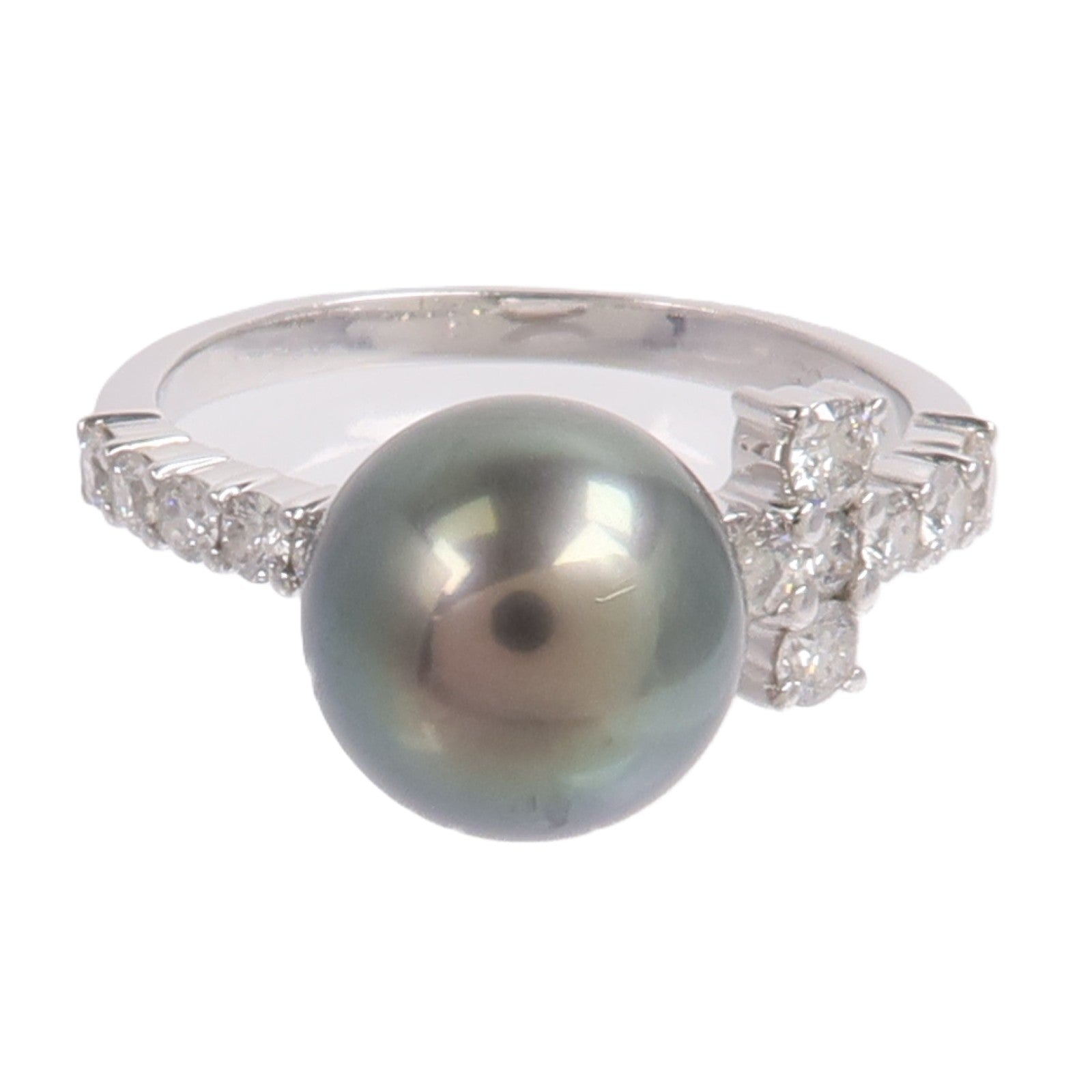 JEWELRY 18K白金Pearl Diamond Ring珍珠鑽石戒指