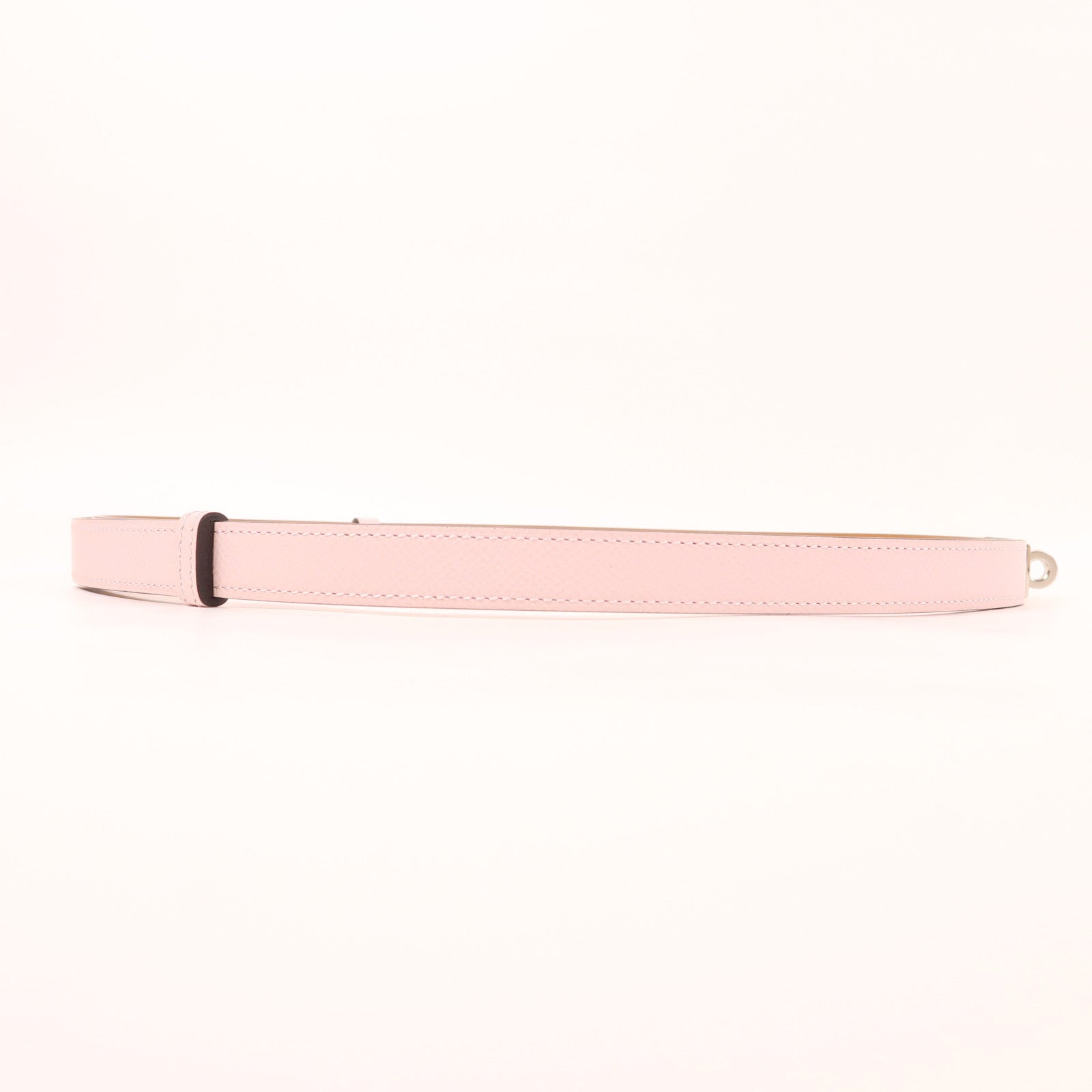 HERMES Epsom皮革Kelly 18 Belt銀扣皮帶Mauve Sylvestre粉紅色