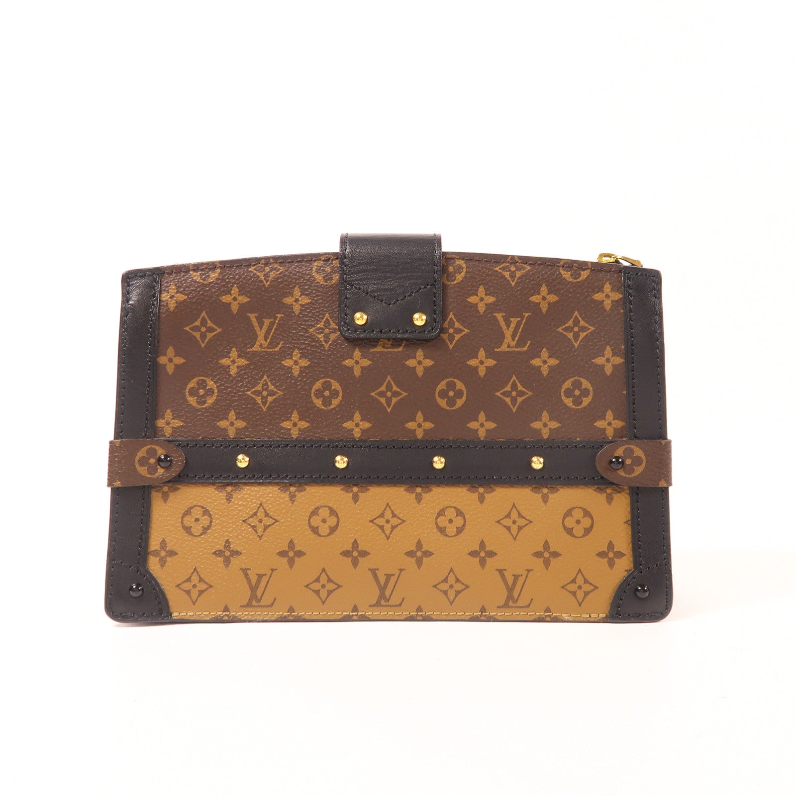 LOUIS VUITTON LV GHW Trunk Clutch Shoulder Bag M43596 Monogram Reverse Brown