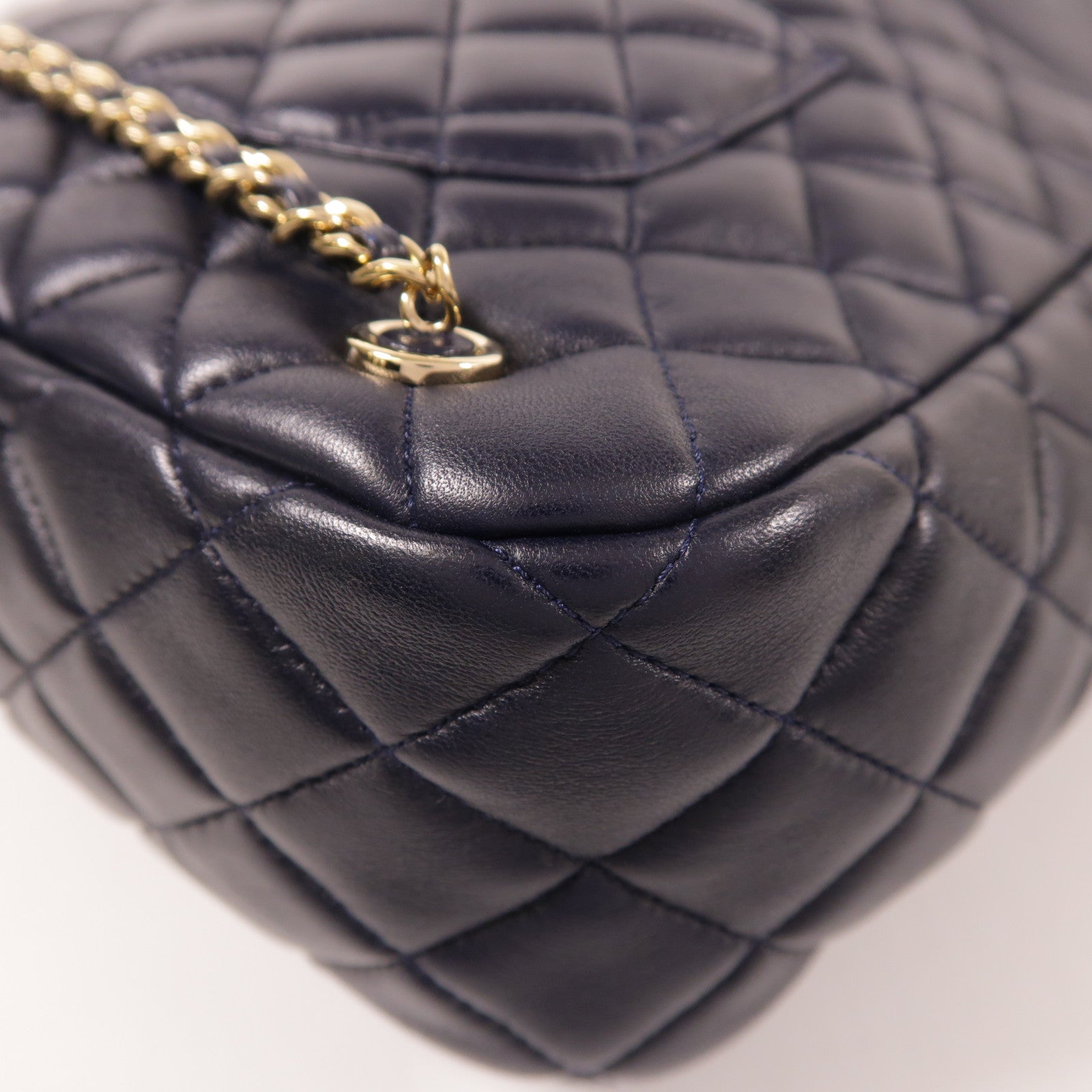 CHANEL 羊皮皮革Backpack金扣背包