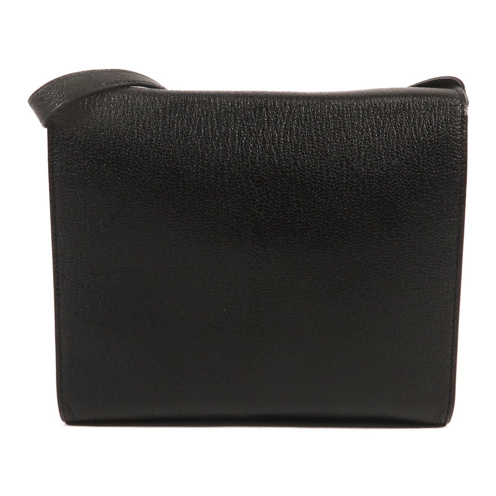 HERMES Chevre皮革Clic 16金扣肩背袋Noir