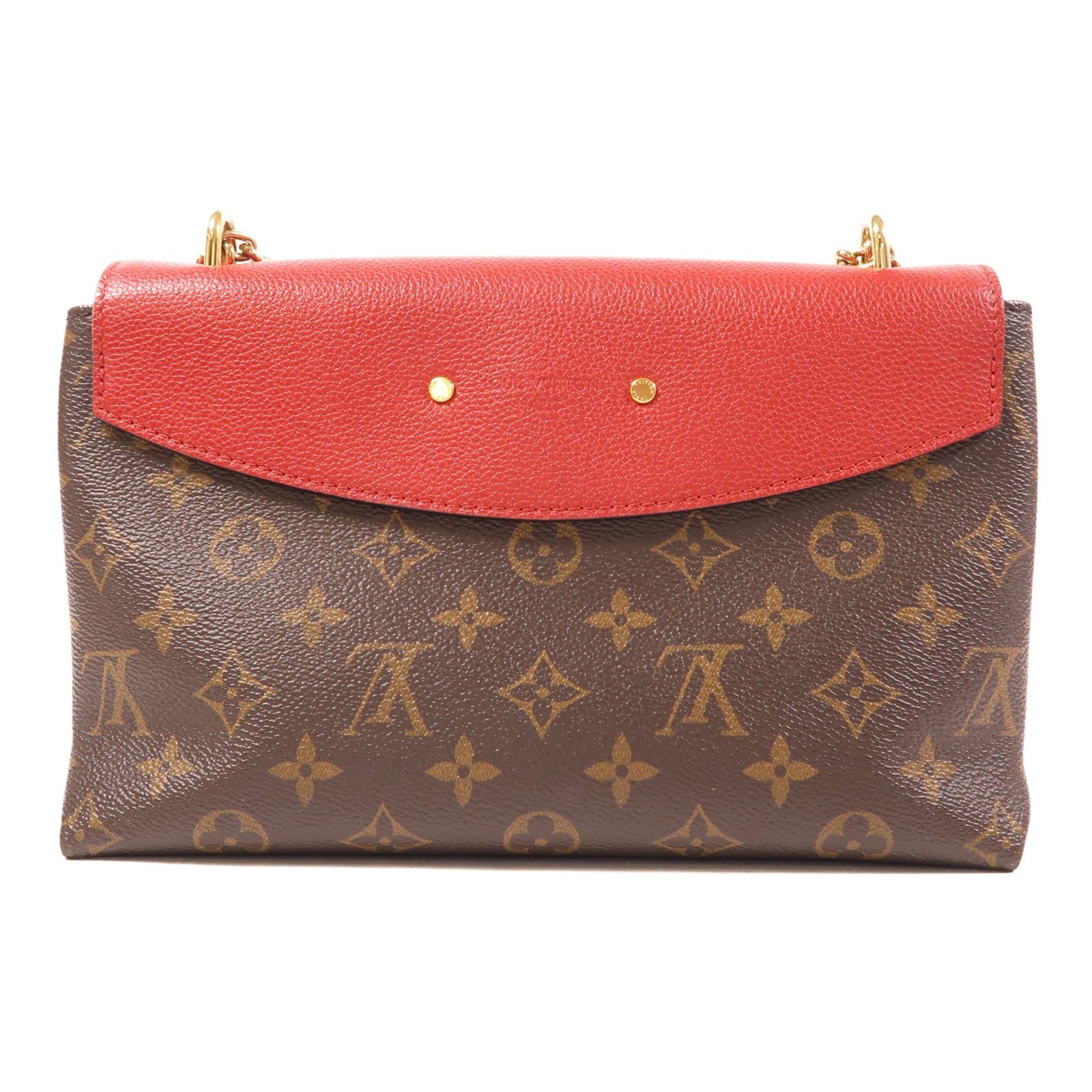LOUIS VUITTON GHW Saint Placide Shoulder Bag M43713 Monogram Brown/Red