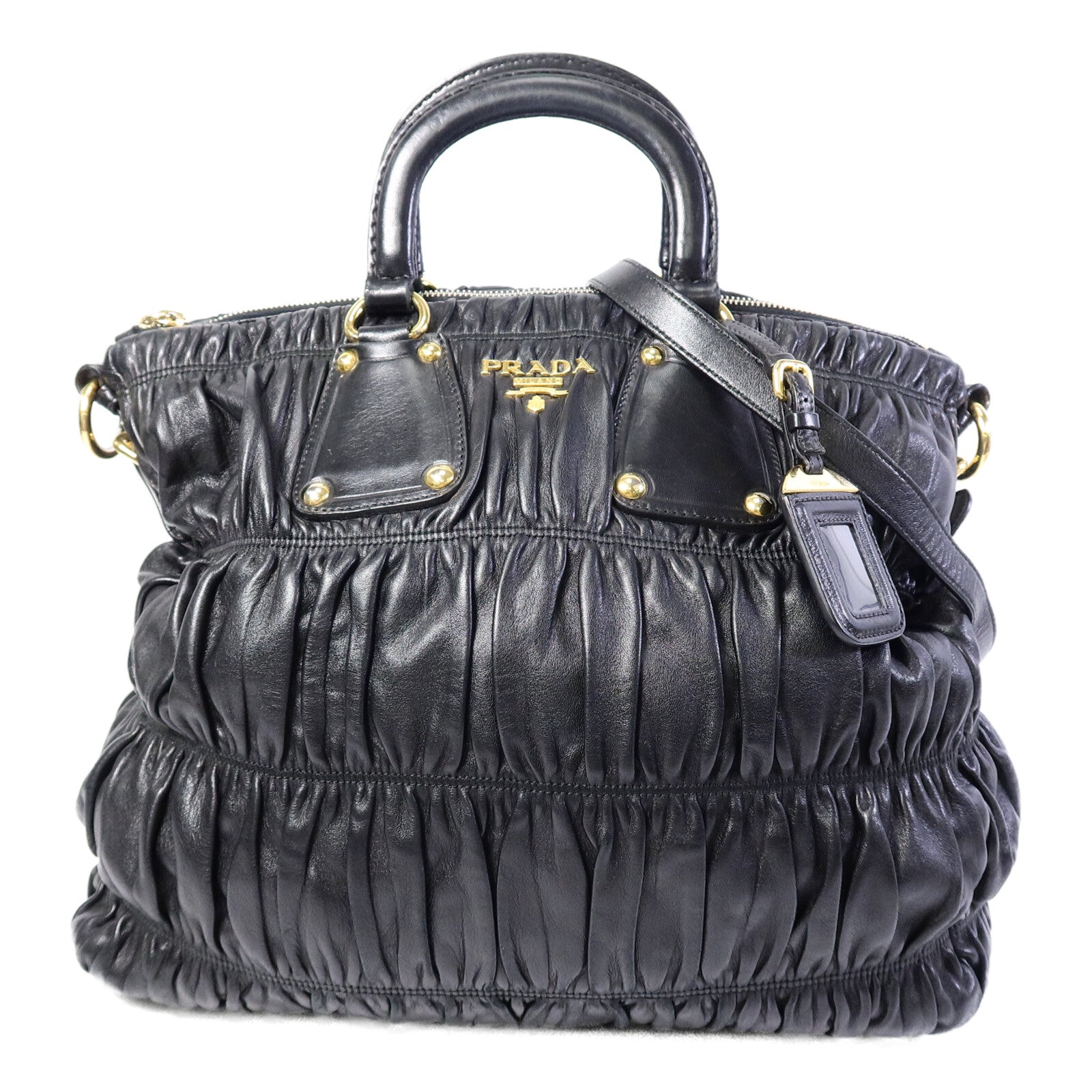 PRADA 羊皮皮革Nappa Gaufre Shoulder Tote手挽肩背兩用袋
