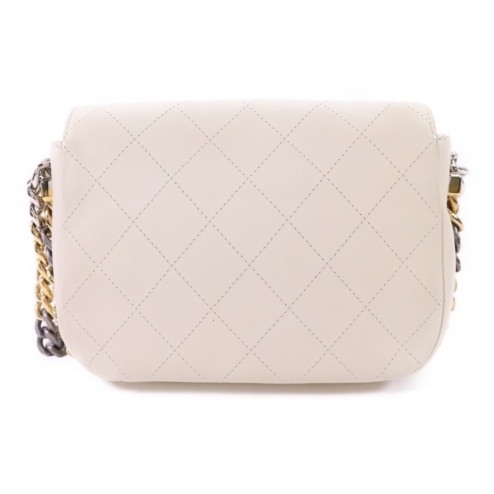 CHANEL 牛皮皮革Chain Shoulder銀扣鏈帶肩背袋