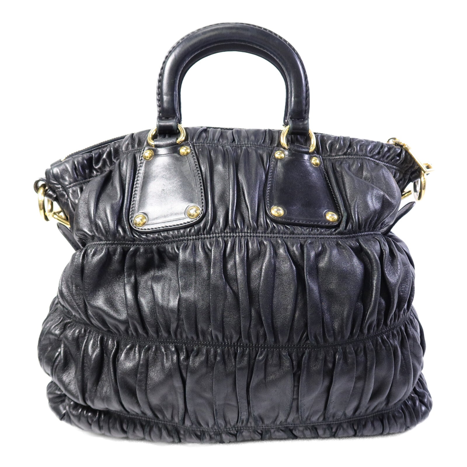 PRADA 羊皮皮革Nappa Gaufre Shoulder Tote手挽肩背兩用袋