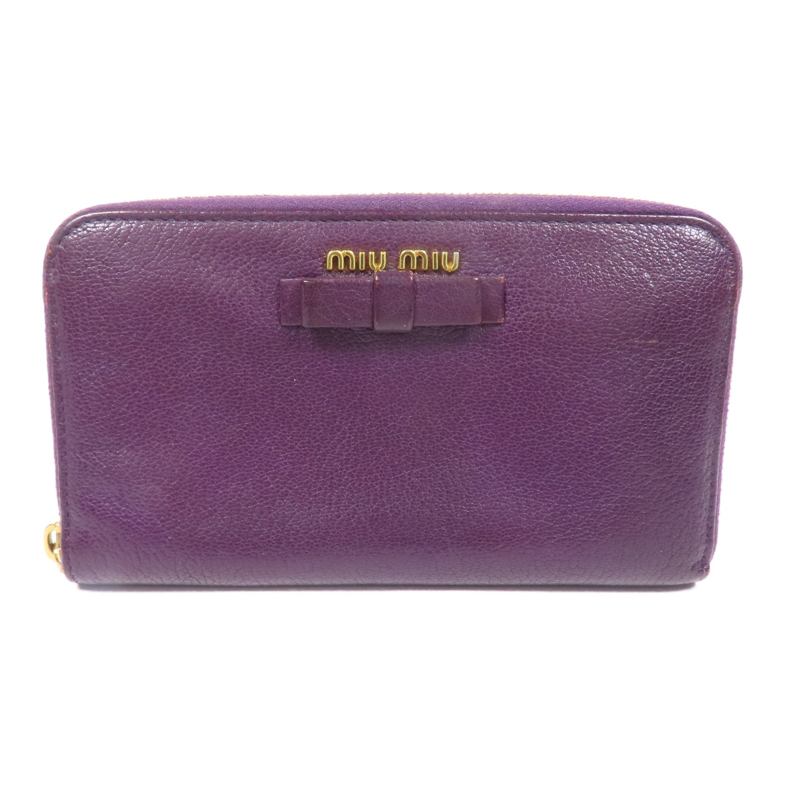 Miu Miu 【激減優惠】牛皮皮革Long Wallet金扣長錢包