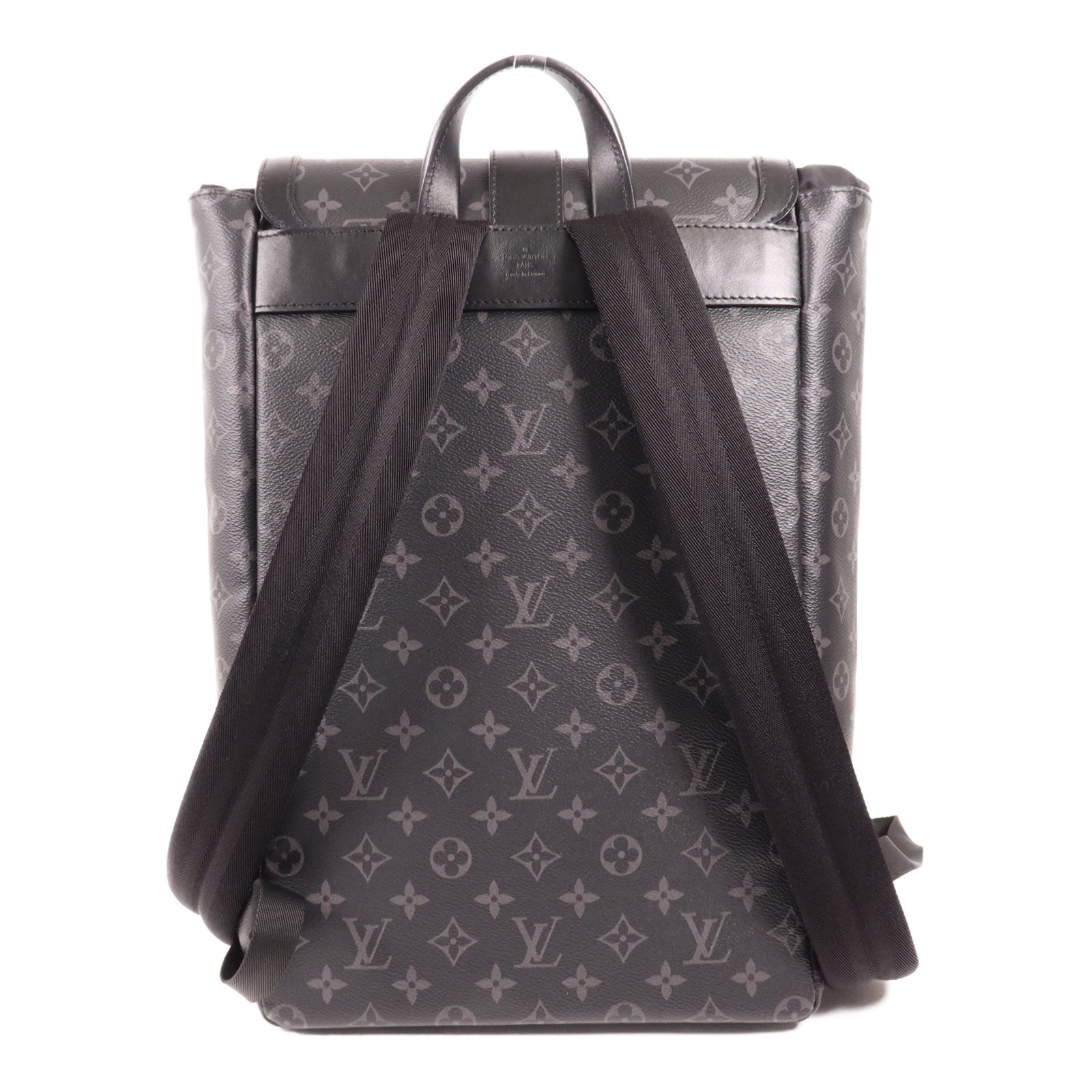 LOUIS VUITTON Monogram Eclipse Saumur銀扣背包