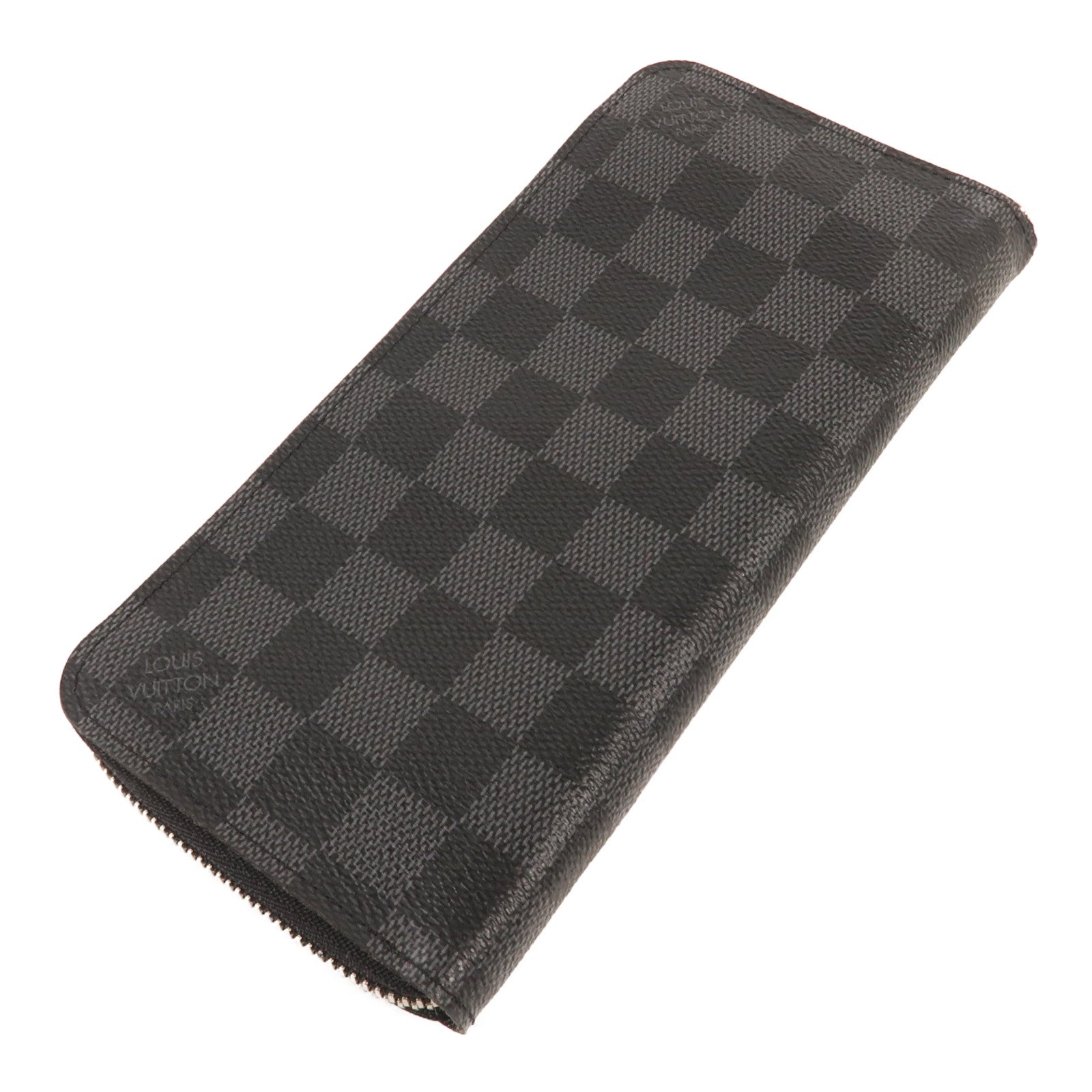LOUIS VUITTON Damier Graphite Zippy Wallet銀扣長錢包