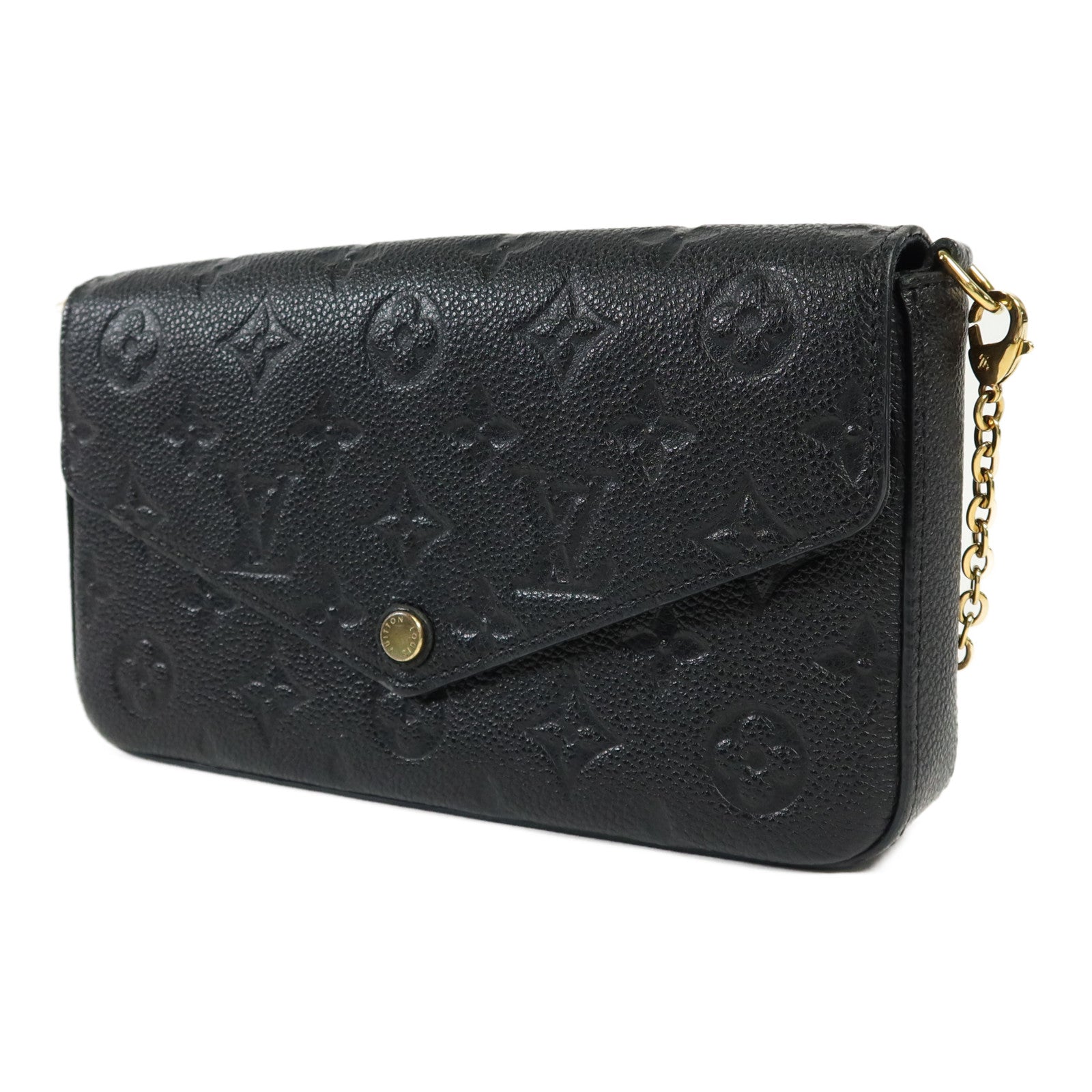 LOUIS VUITTON Monogram Empreinte Felicie Pochette 金扣鏈帶肩背袋