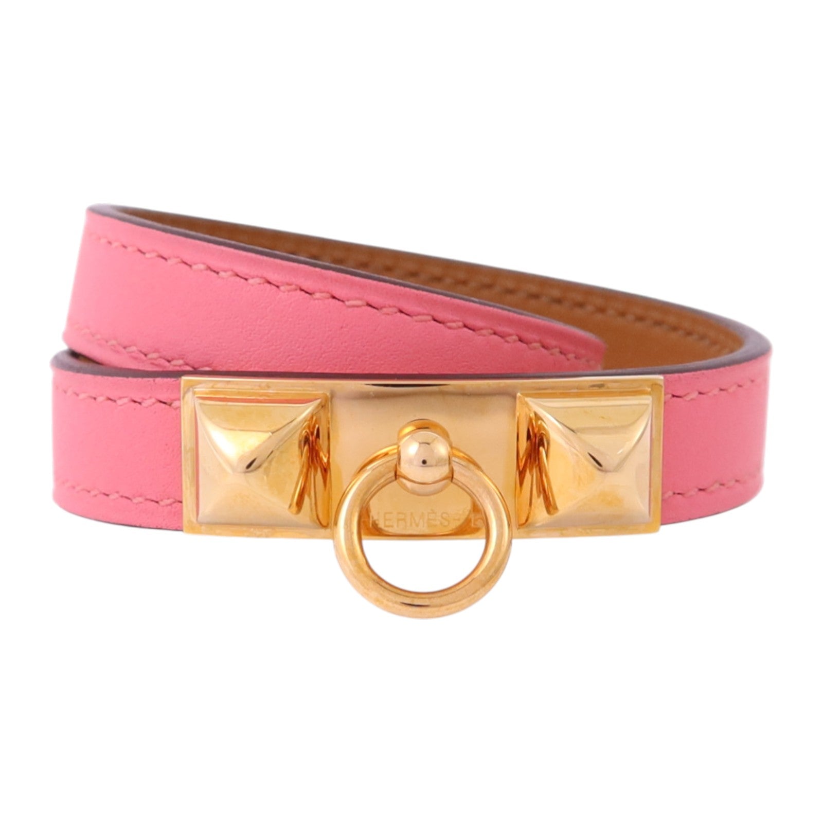 HERMES 【激減優惠】Swift皮革Rivale Double Tour Bracelet金扣手鏈