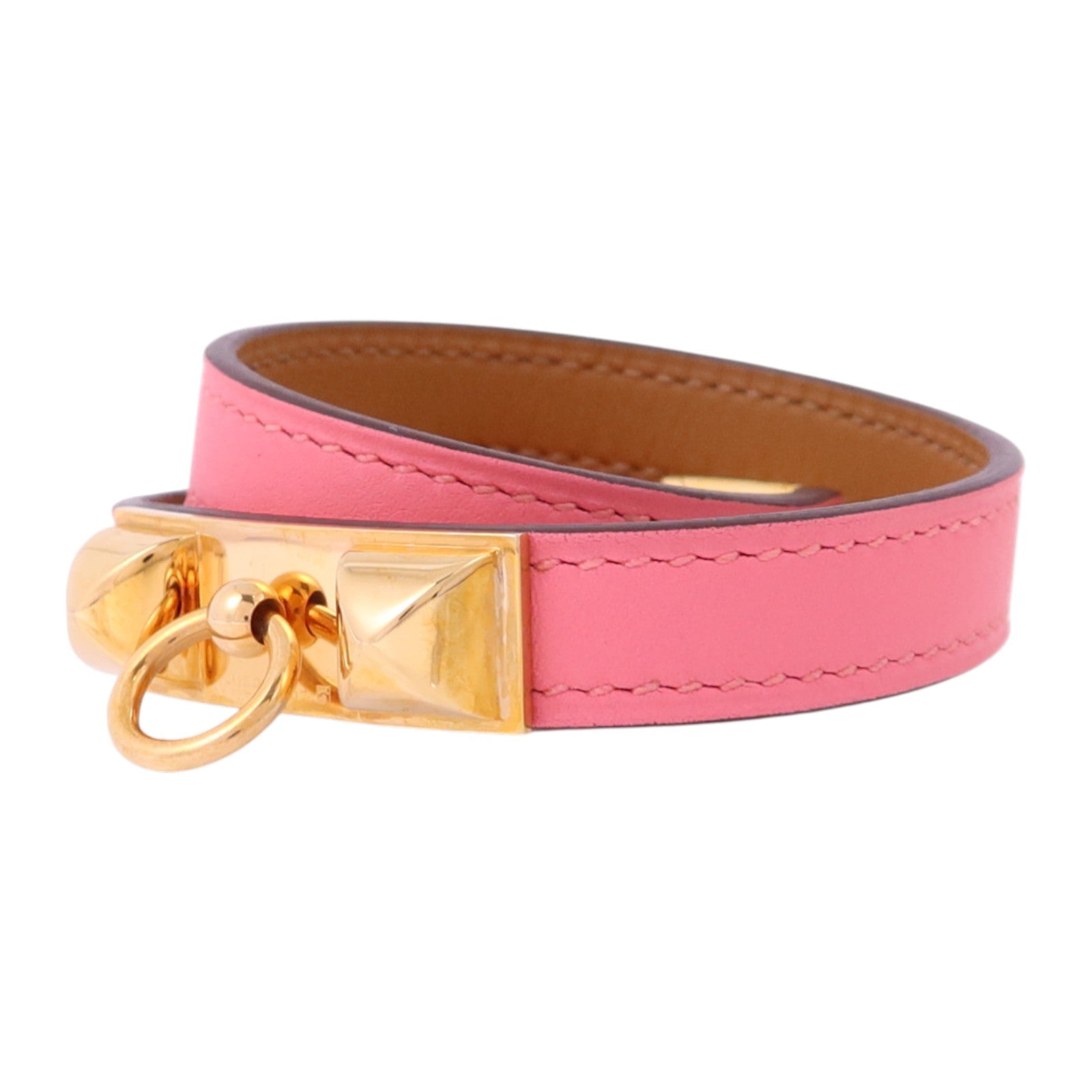 HERMES 【激減優惠】Swift皮革Rivale Double Tour Bracelet金扣手鏈
