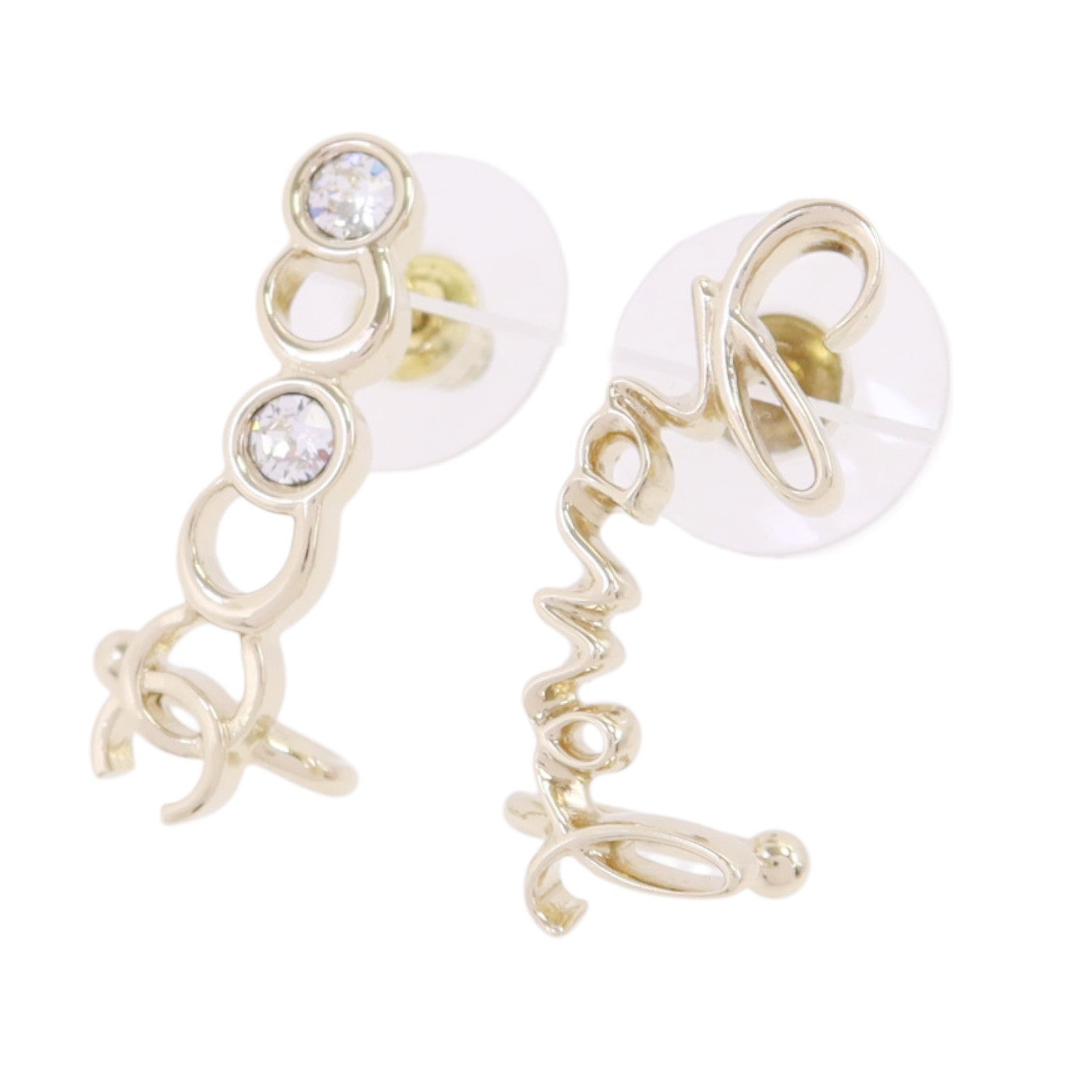 CHANEL 【激減優惠】金屬/水鑽Coco Chanel Earrings金扣耳環