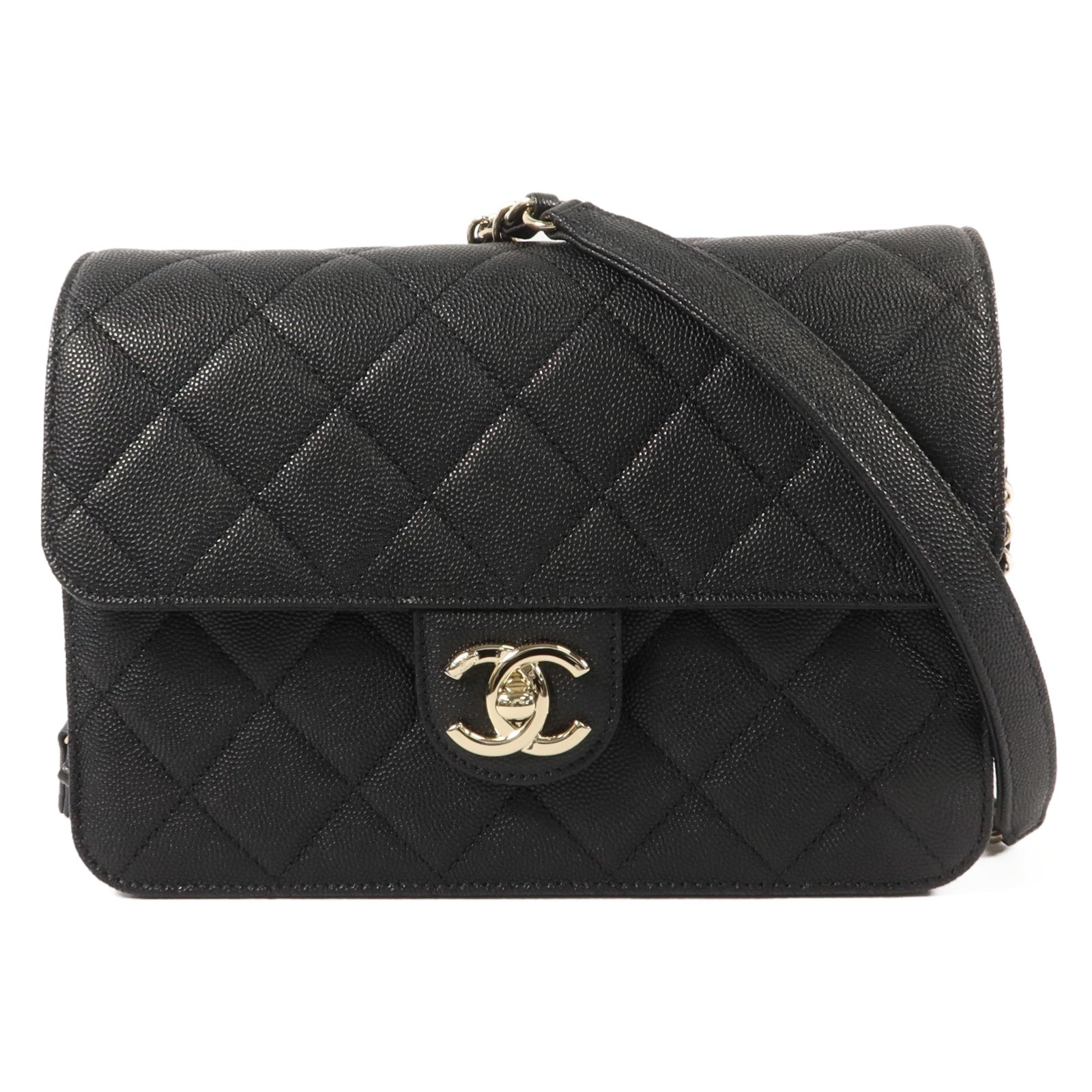 CHANEL 牛皮皮革Chain Shoulder鏈帶肩背袋