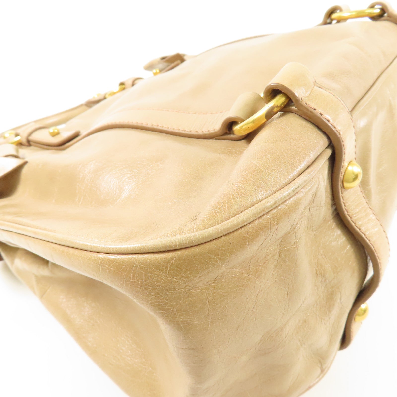 Miu Miu 牛皮皮革Shoulder Bag金扣手挽肩背兩用袋