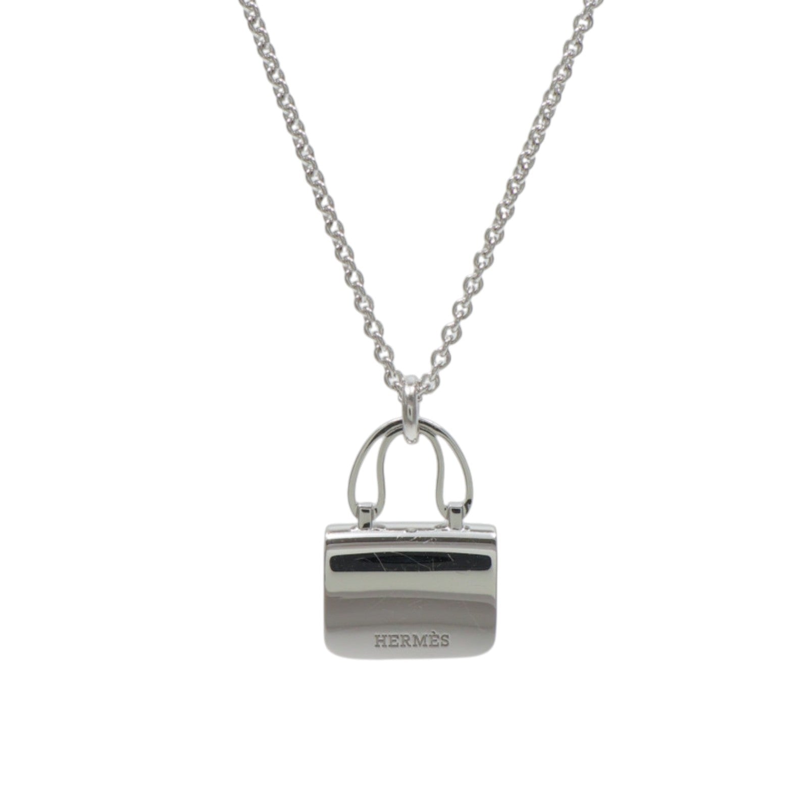 HERMES 18K白金Amulettes Constance Pendant鑽石項鍊