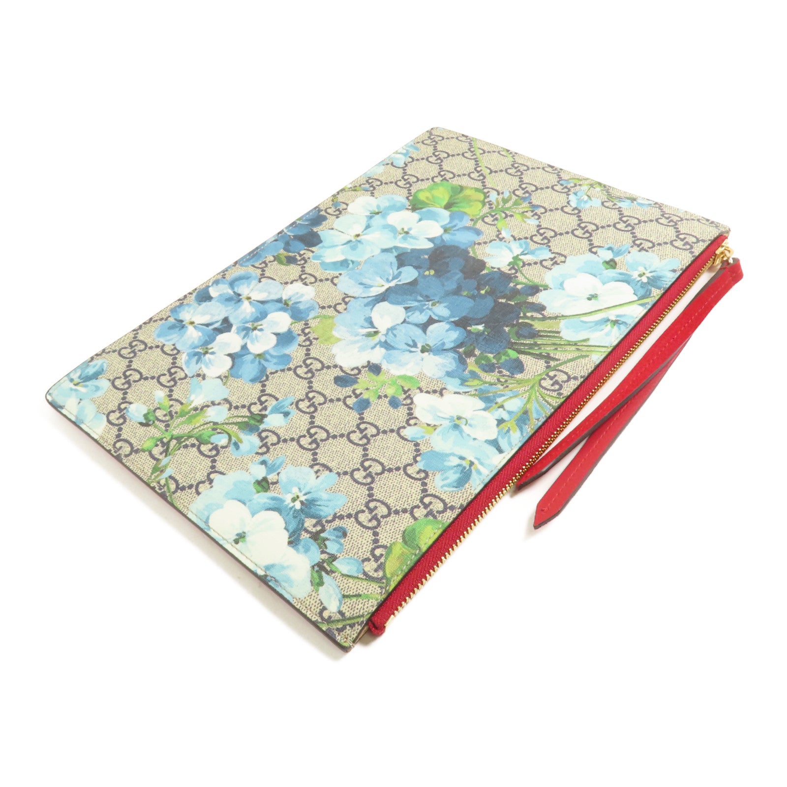 GUCCI 塗層帆布/麂皮皮革Clutch Bag金扣手拿包