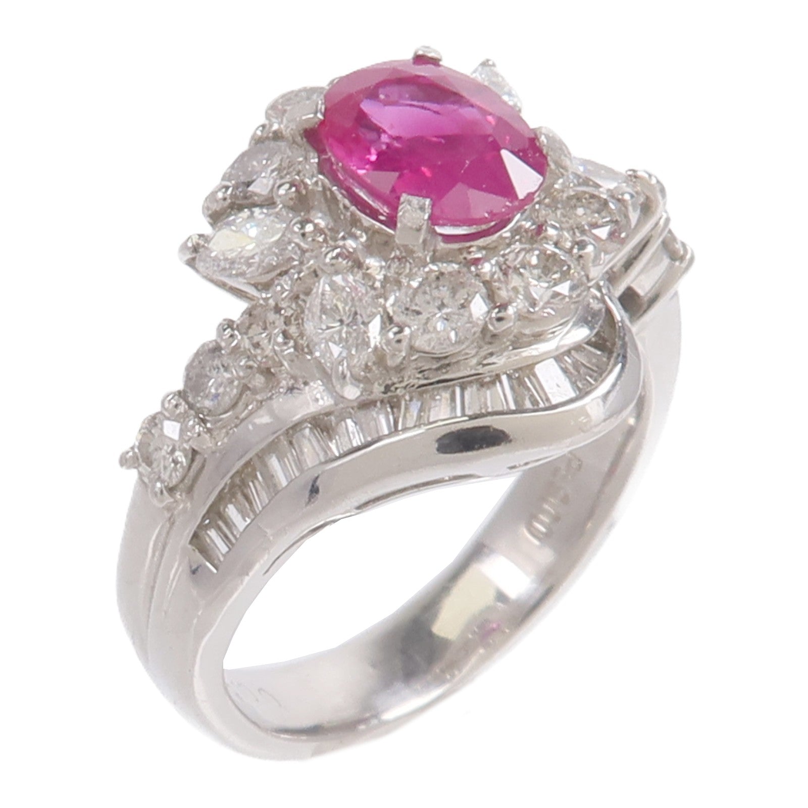 JEWELRY PT900鉑金Ruby Diamond Ring紅寶石鑽石戒指