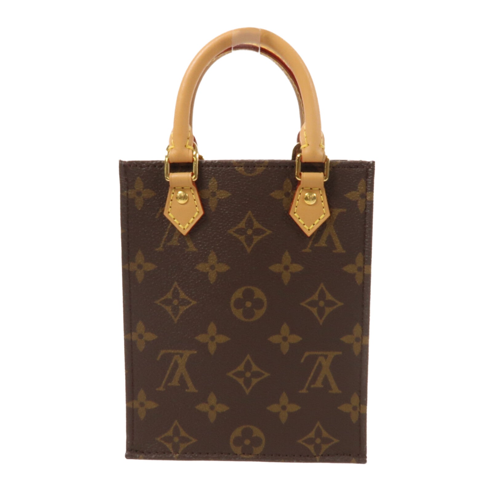 LOUIS VUITTON Monogram Petit Sac Plat金扣手挽肩背兩用袋