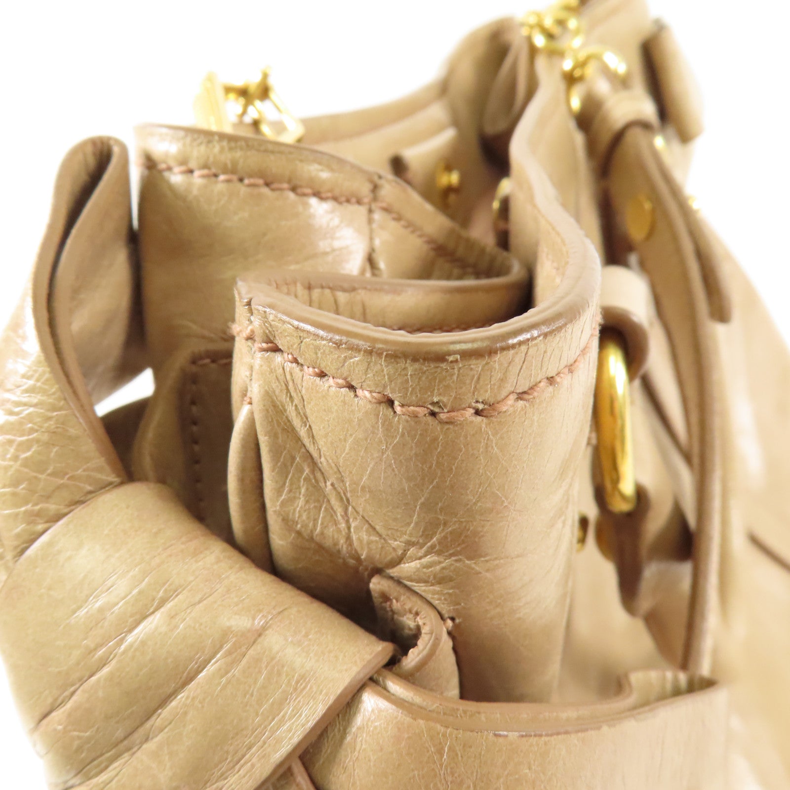 Miu Miu 牛皮皮革Shoulder Bag金扣手挽肩背兩用袋